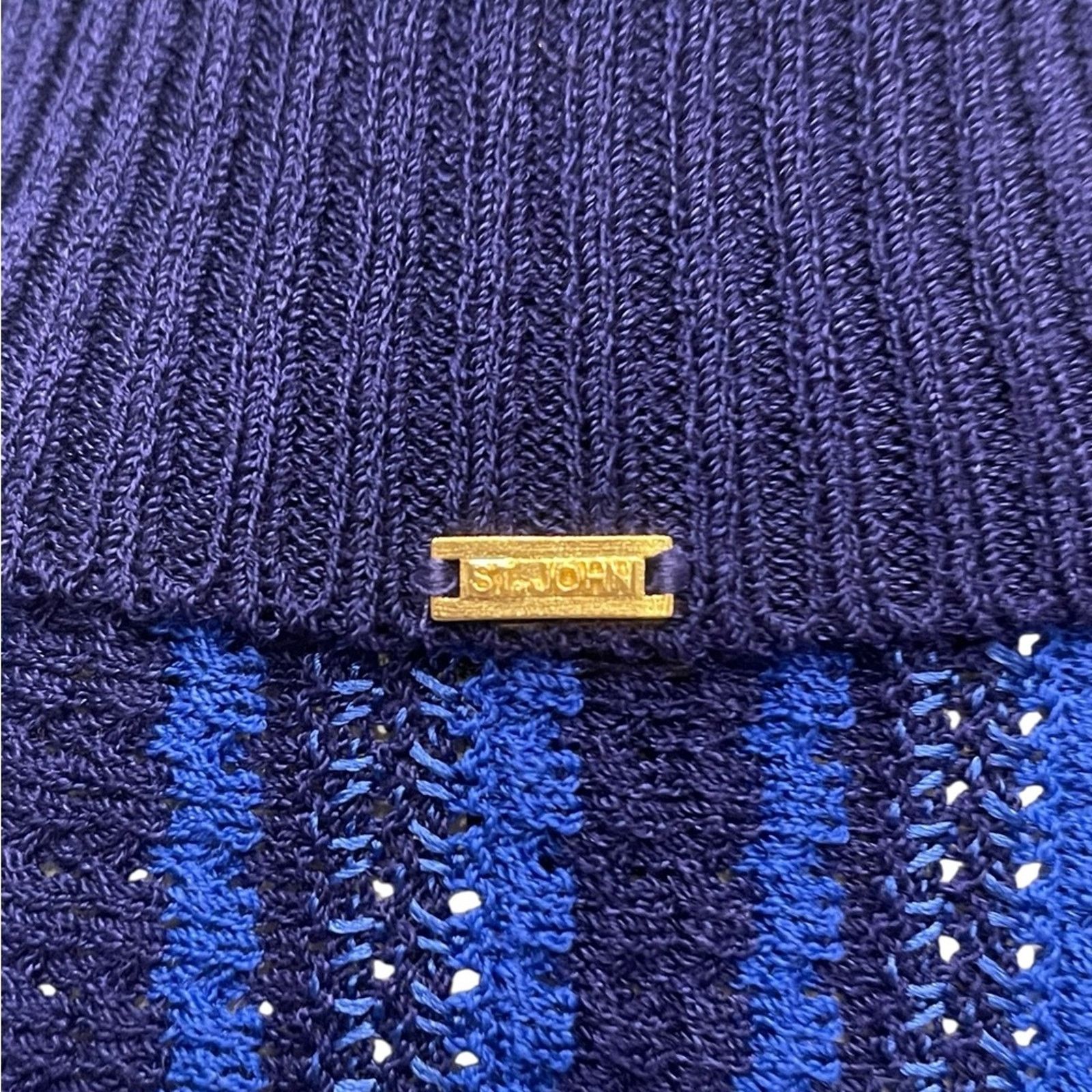 St. John St. John Navy and Royal Blue Cowl Neck Sweater Size:S Size S / US 4 / IT 40 - 11 Thumbnail