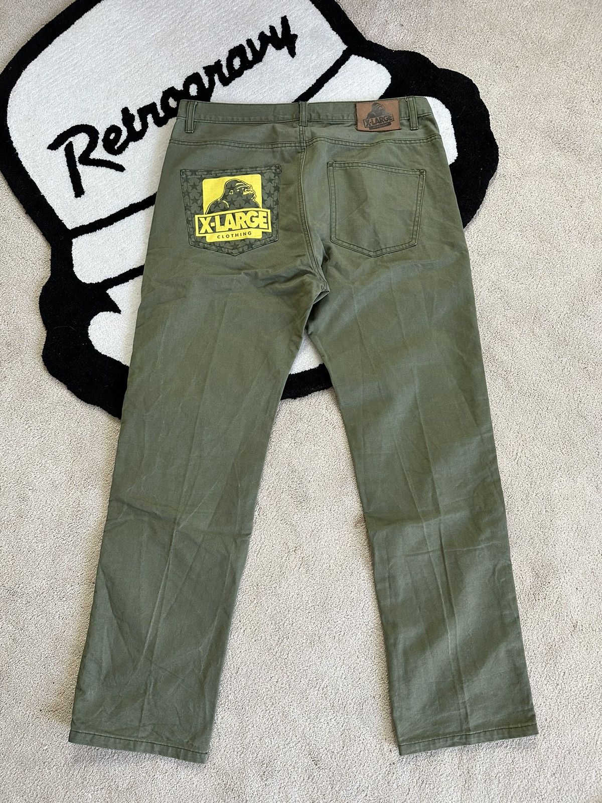 Japanese Brand × X-LARGE X-Large Clothing Brand Pocket Logo Olive Green Very Rare Size US 34 / EU 50 - 2 Thumbnail