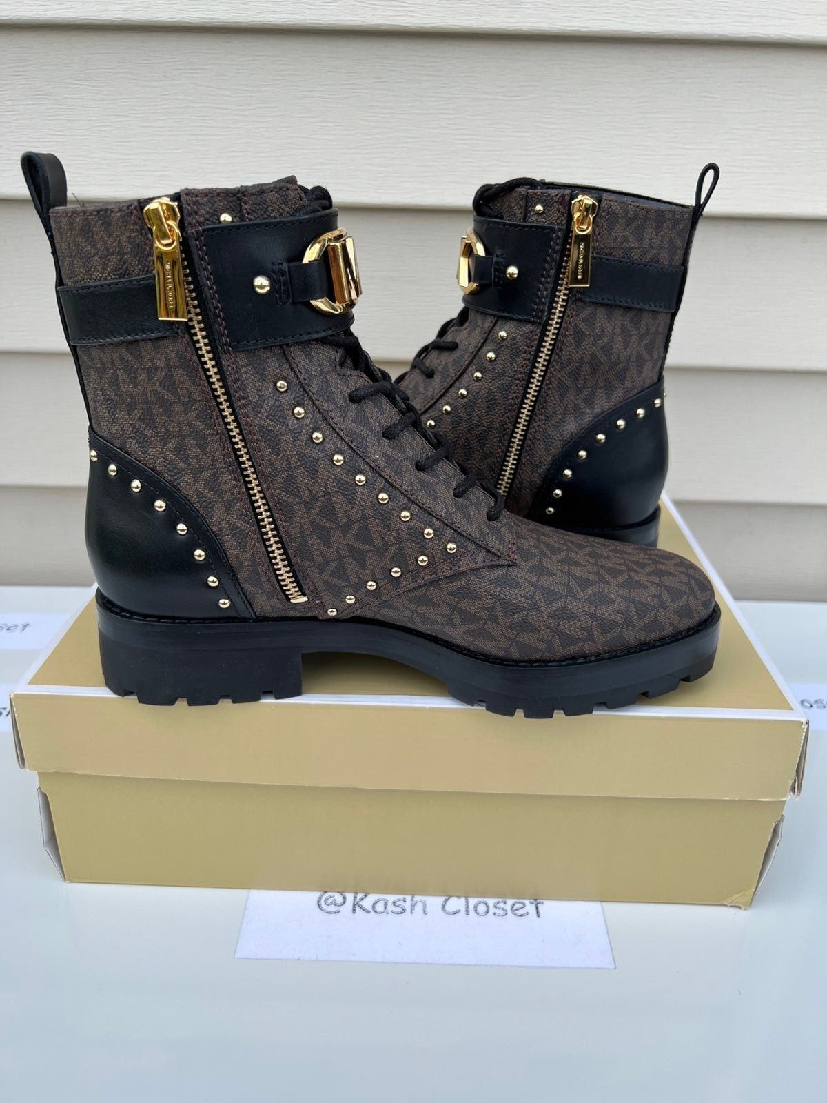 Michael kors MK Kincaid Lace up boots -Brown Size - 7.5 ,8
