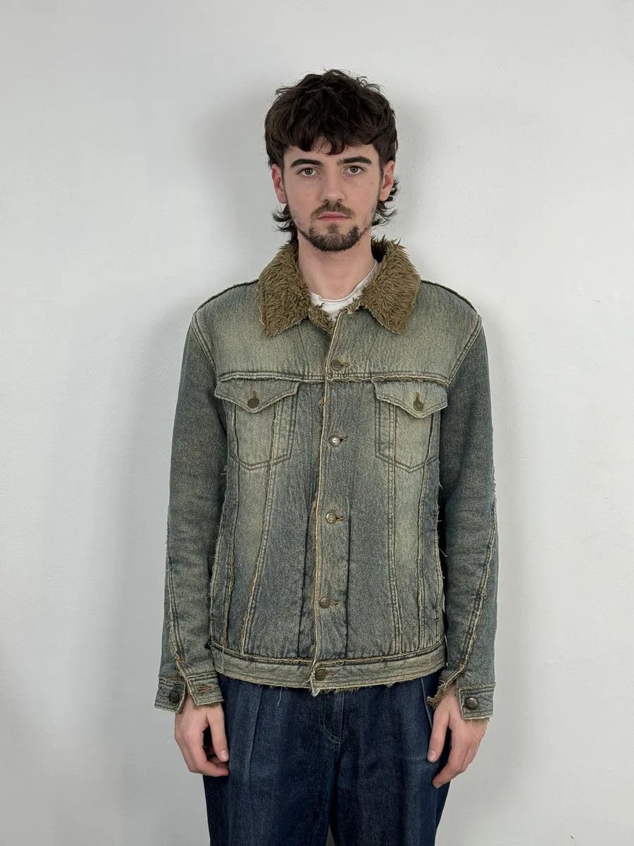 Just Cavalli AW2005 Cavalli Blue Faux Fur Faded Denim Jacket Size US M / EU 48-50 / 2 - 3 Thumbnail