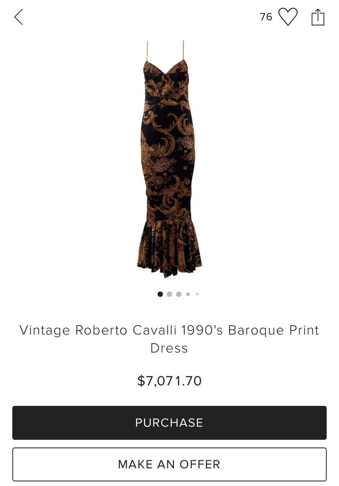 Roberto Cavalli Vintage 90s/2000s Baroque maxi dress Size M / US 6-8 / IT 42-44 - 5 Thumbnail