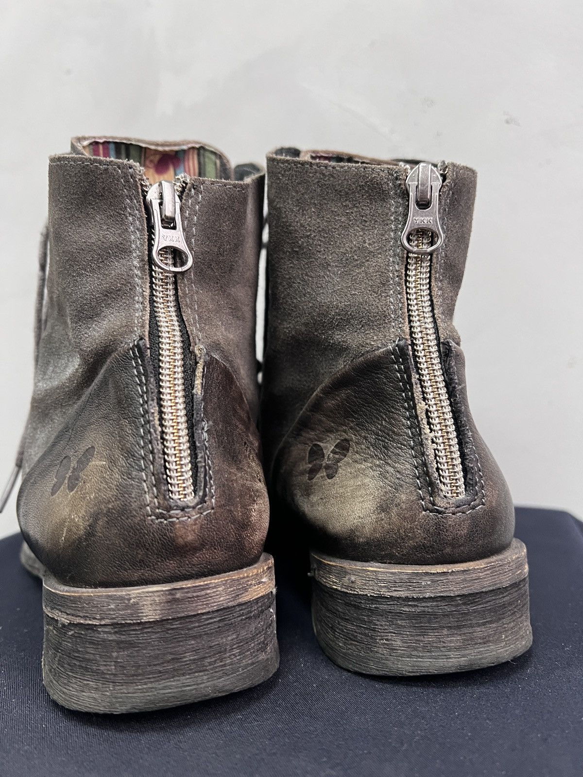 Guidi Hedi slimane Suede Gray Boots Lace up Faded Vintage style Size US 7.5 / EU 40-41 - 10 Thumbnail