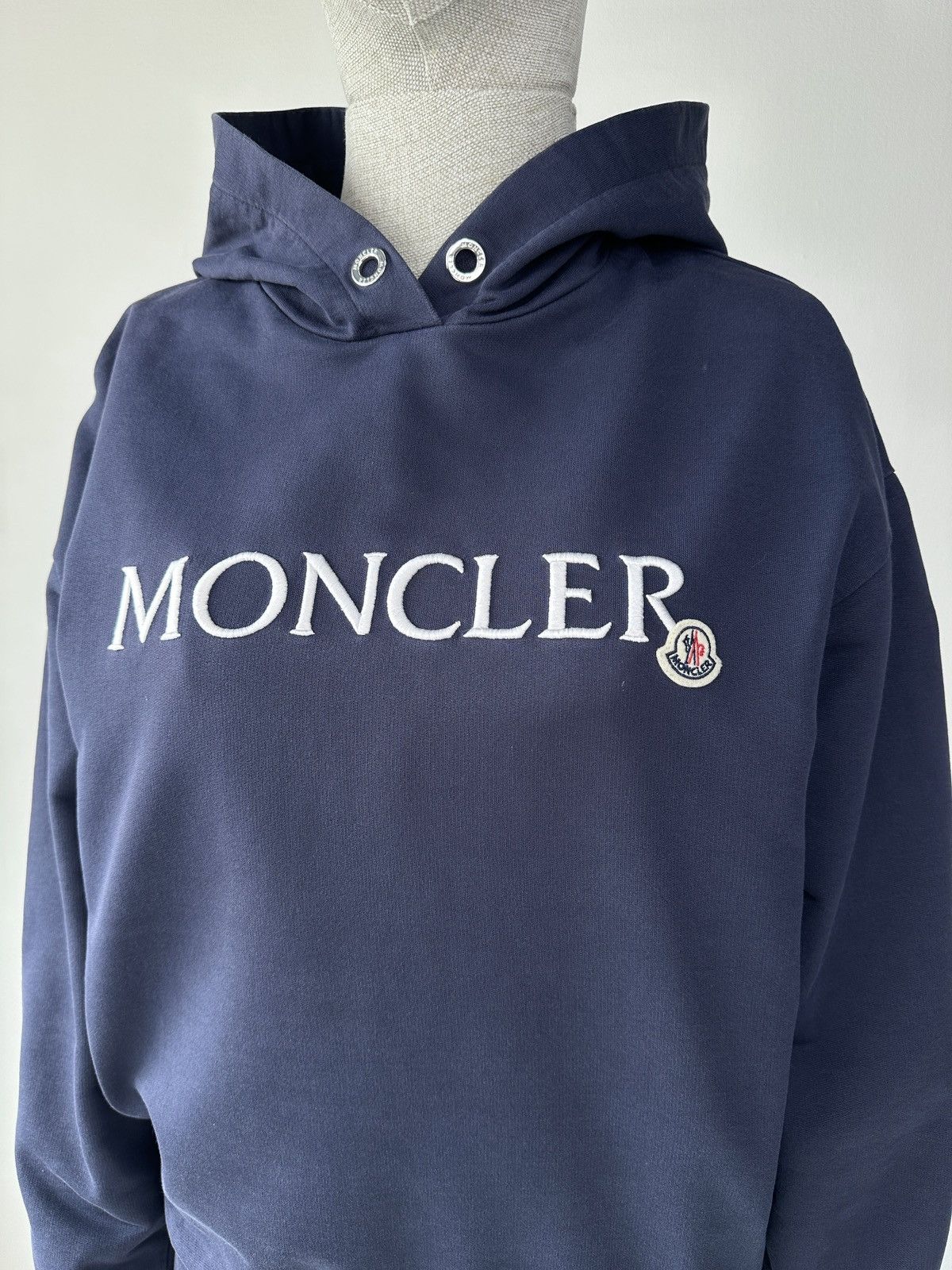Moncler MONCLER Women’s Big Logo Navy Cotton Hoodie Sweatshirt Sz XS Size XS / US 0-2 / IT 36-38 - 5 Thumbnail