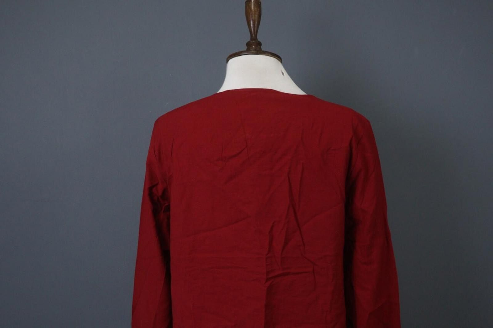 Designer Cop Copine Red Viscose Round Front Wrap Subra Top Size 42 Size M / US 6-8 / IT 42-44 - 7 Thumbnail