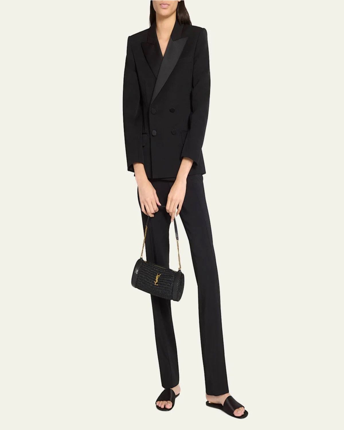 Saint Laurent Paris Saint Laurent Cassandre Small Cylinder Bag 'Noir' Size ONE SIZE - 5 Thumbnail