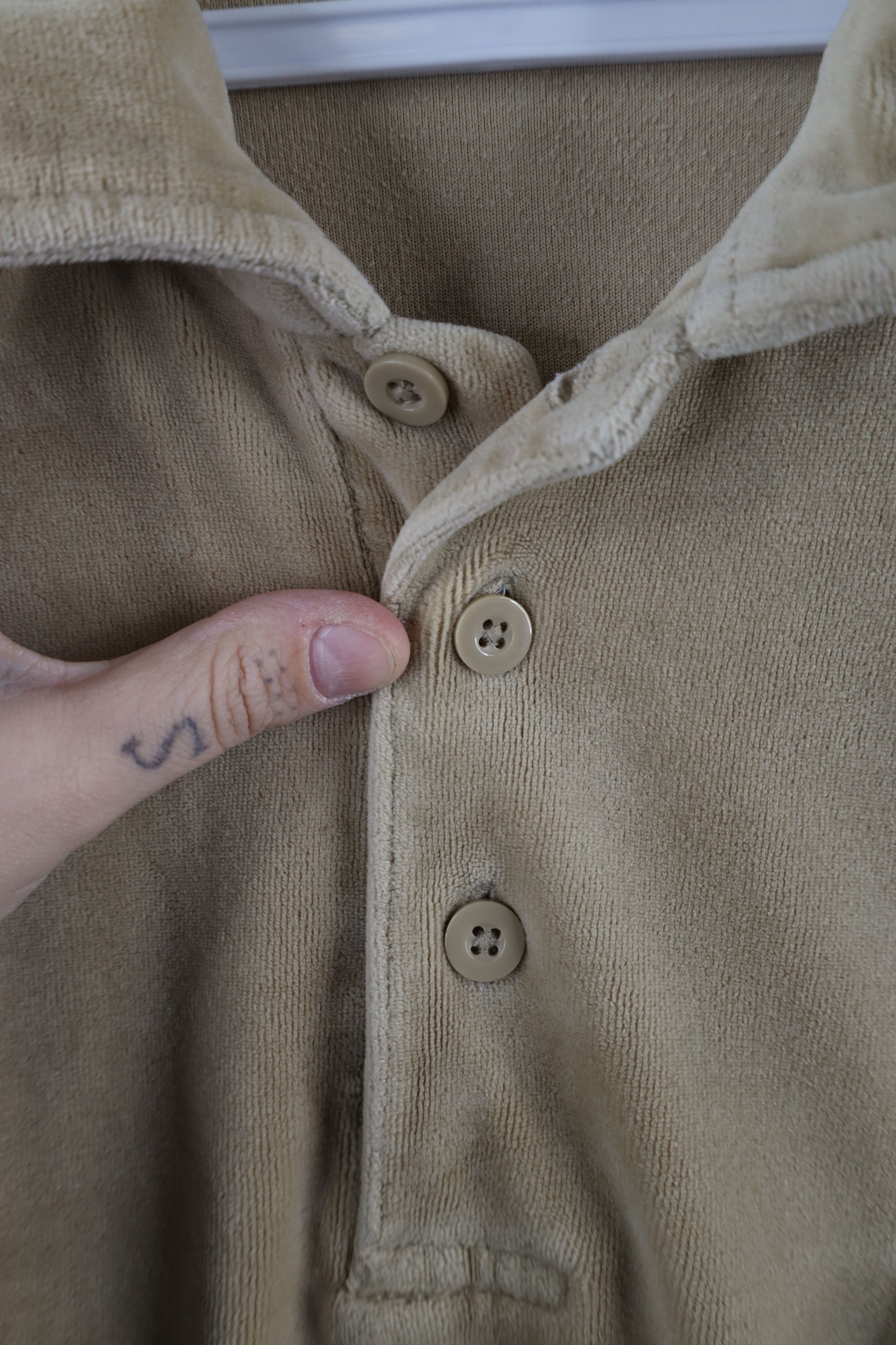 Vintage Vintage 90s Streetwear Velour Collared Pullover Sweater Size US L / EU 52-54 / 3 - 7 Thumbnail