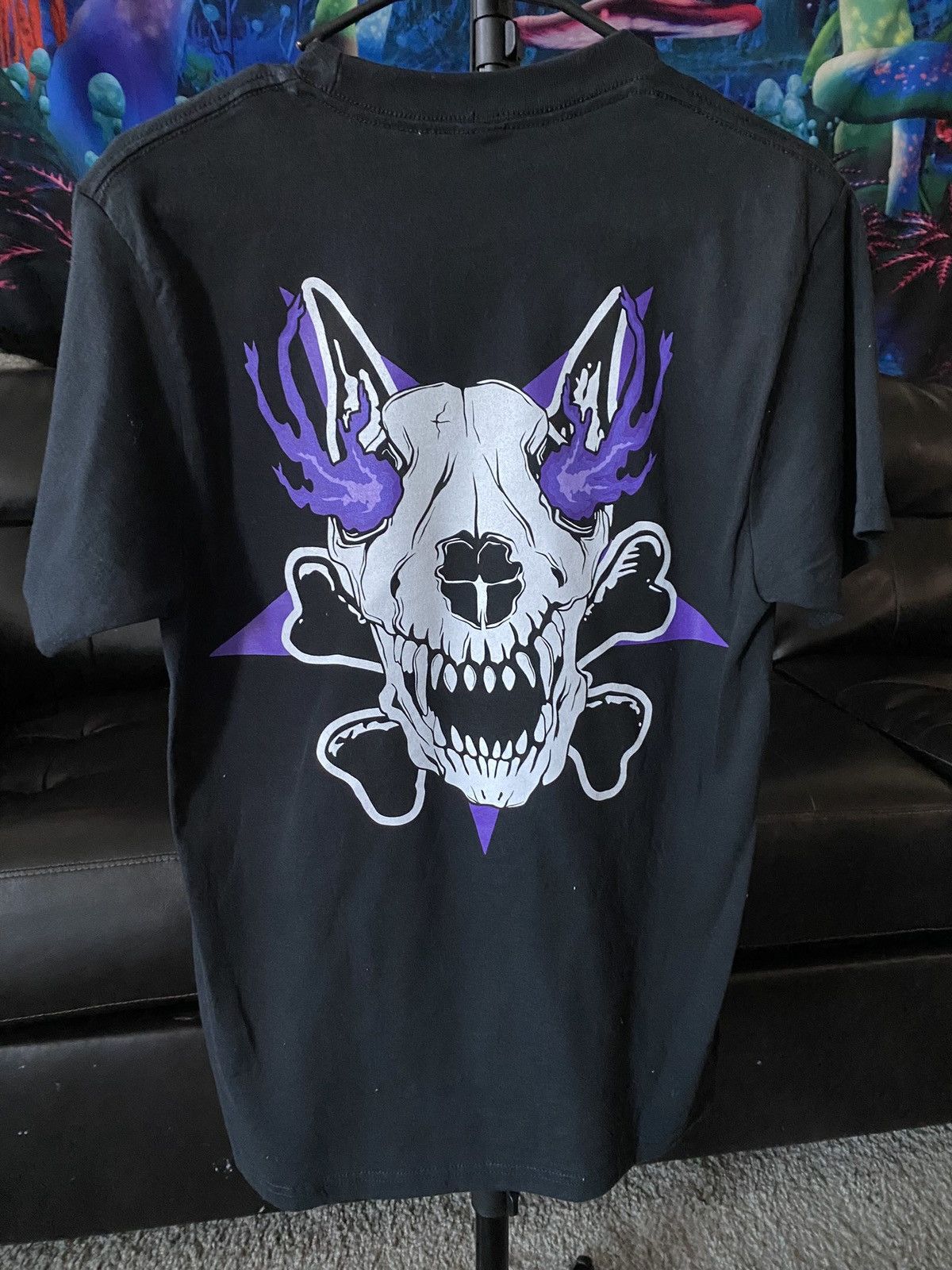 City Morgue Dog Years Dog Skull/Purple Fire tee Size US S / EU 44-46 / 1 - 2 Thumbnail