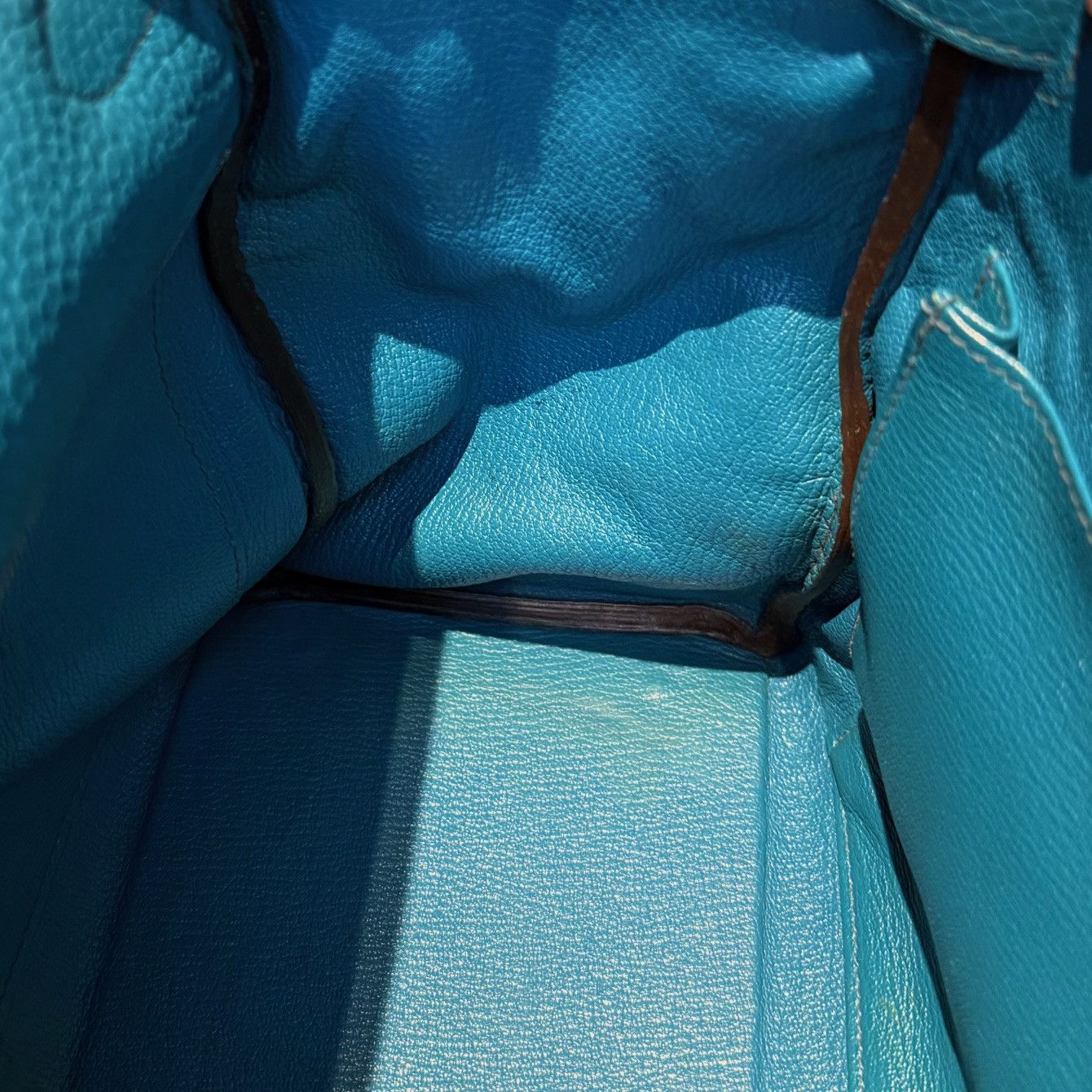 Hermes Hermès 2013 Bleu Izmir Clemence Leather Kelly 35 Bag Size ONE SIZE - 15 Thumbnail