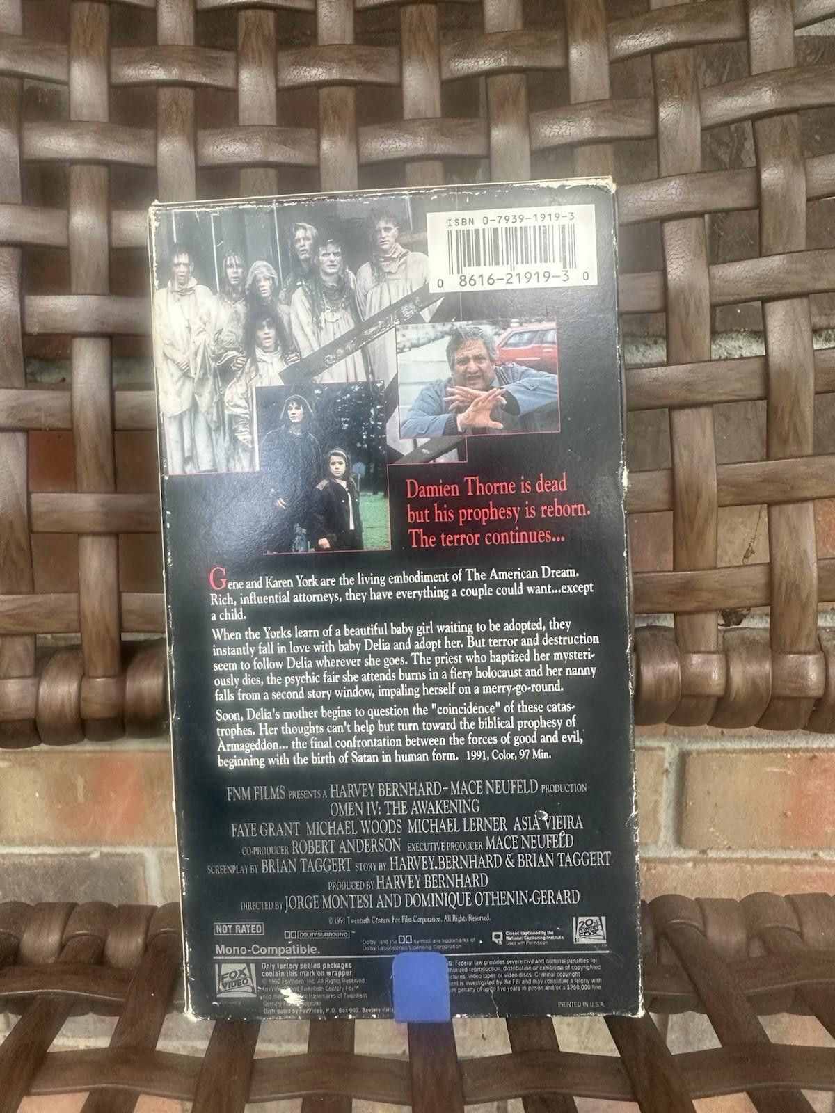 Designer Omen IV (4): The Awakening VHS Tape Movie Horror Cult (1992) Size ONE SIZE - 4 Thumbnail