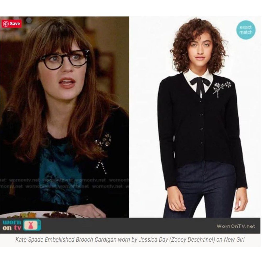 Kate Spade New Kate Spade Black Embellished Brooch Cardigan Size S Size S / US 4 / IT 40 - 1 Thumbnail
