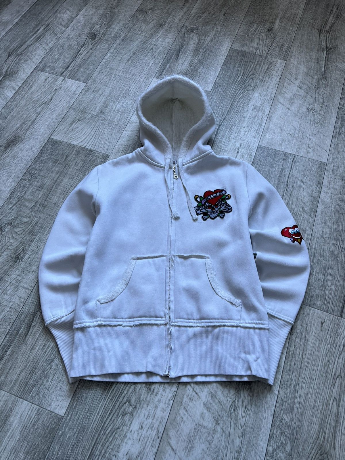 Ed Hardy Crazy Vintage Ed Hardy Faux Fur Zip Cristian Audigier 00s Size M / US 6-8 / IT 42-44 - 4 Thumbnail