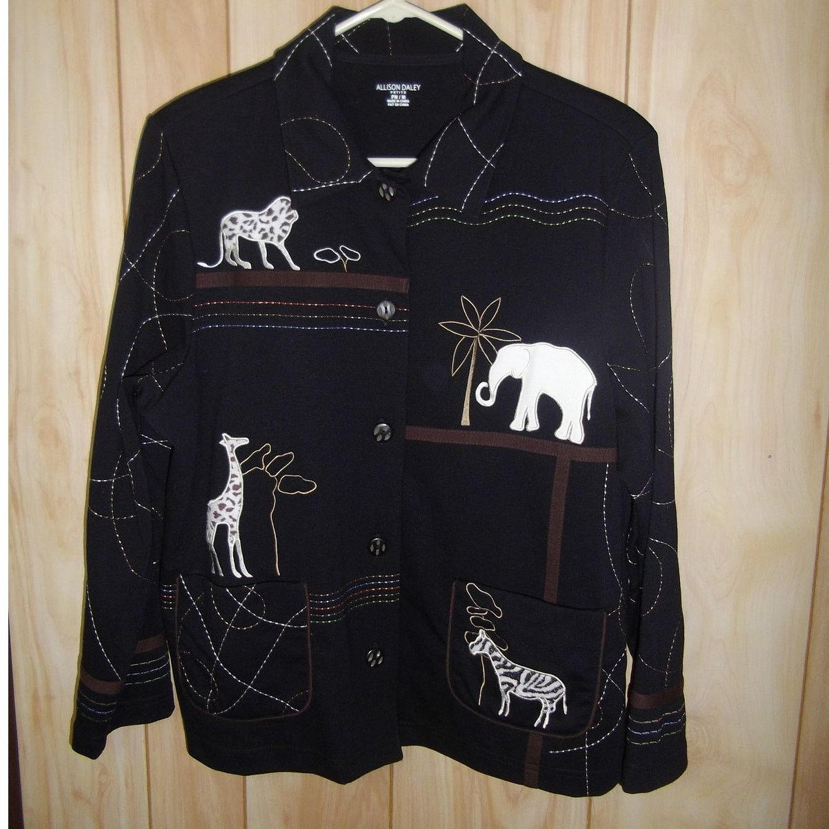 Other Allison Daley Vintage Animal Long Sleeve Jacket MP Size M / US 6-8 / IT 42-44 - 1 Thumbnail