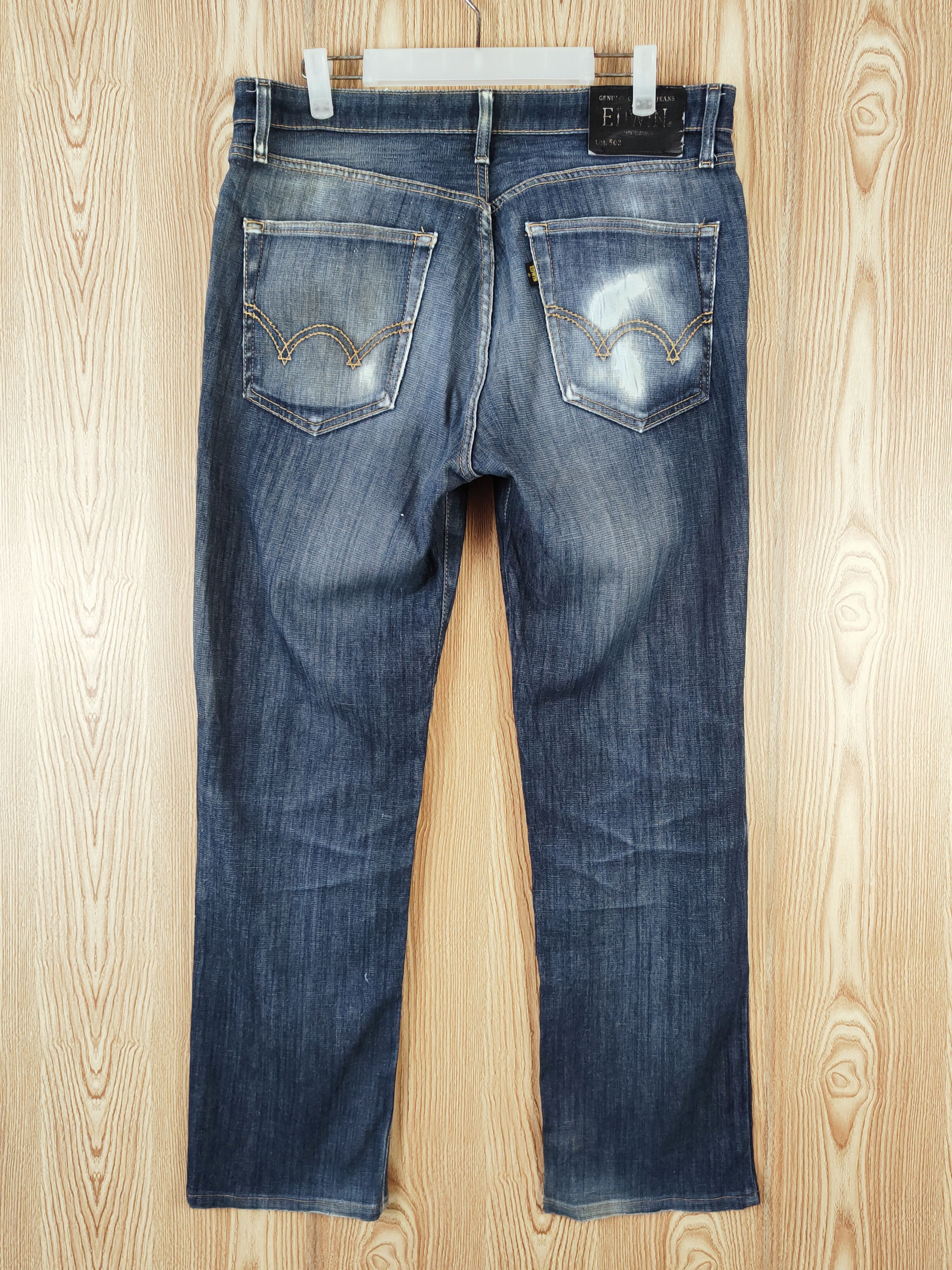 Edwin Edwin Dark Blue Faded Distressed Ripped Jeans #W610 Size US 34 / EU 50 - 8 Thumbnail