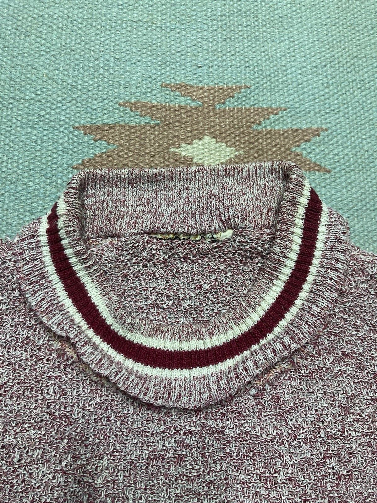 Vintage Vtg 60s Terry cloth t shirt jacquard knit heather red large Size US L / EU 52-54 / 3 - 5 Thumbnail