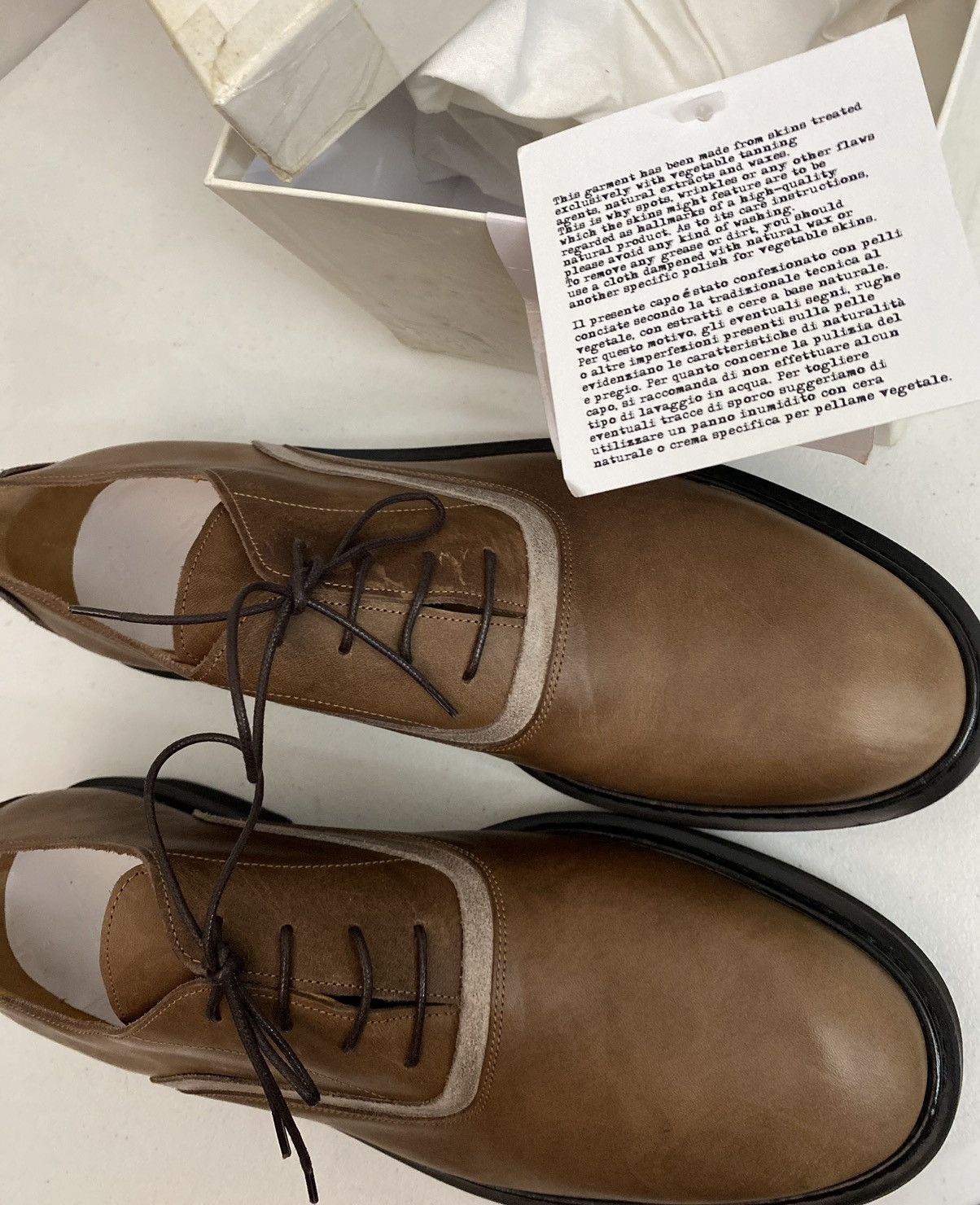 Maison Margiela Maison Margiela 22 🇮🇹 Brown Leather Suede Trim Oxfords 13 New Size US 13 / EU 46 - 4 Thumbnail