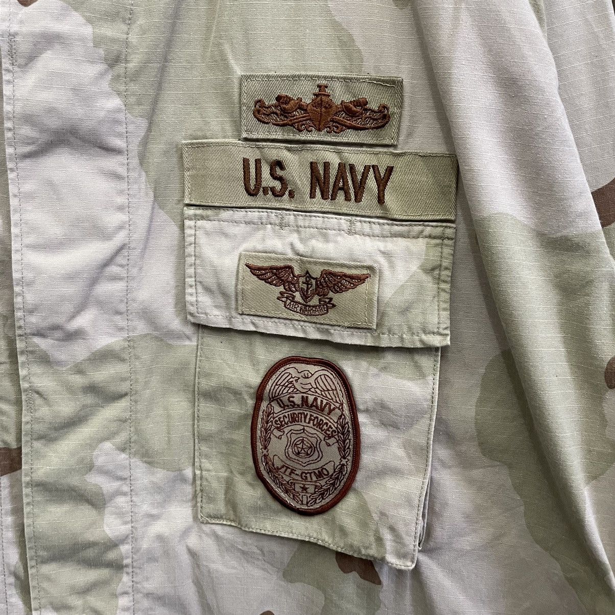Vintage Vintage US Navy Desert camo Military Jacket Size US XL / EU 56 / 4 - 2 Thumbnail