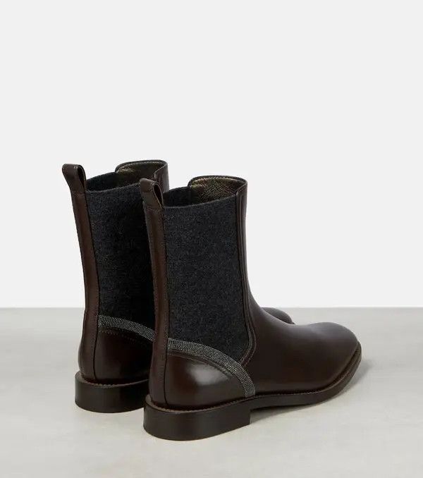 Brunello Cucinelli o1y0725 Ankle Boots in Dark Brown/Black Size US 5 / IT 35 - 3 Thumbnail