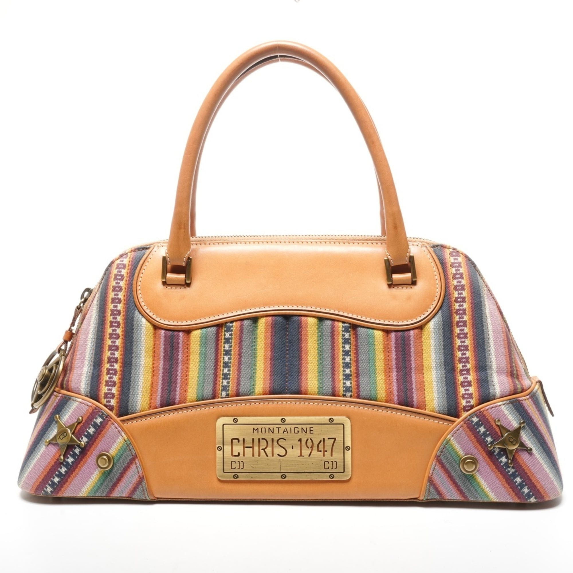 Dior Christian Dior 2002 Montaigne Cadillac John Galliano Canvas and Leather Handbag in Multicolor Size ONE SIZE - 1 Thumbnail