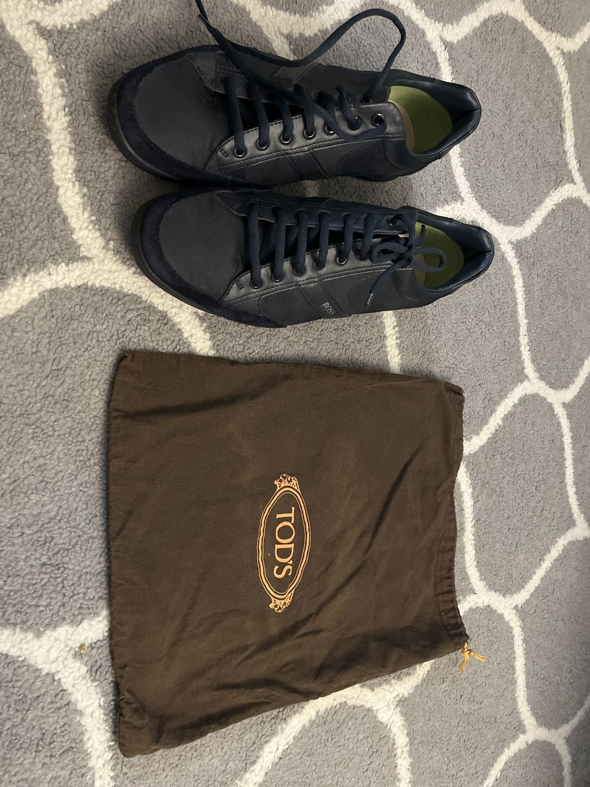 Hugo Boss Hugo Boss | MIXED-MATERIAL TRAINERS WITH SUEDE AND FAUX LEATHER Size US 11.5 / EU 44-45 - 8 Thumbnail