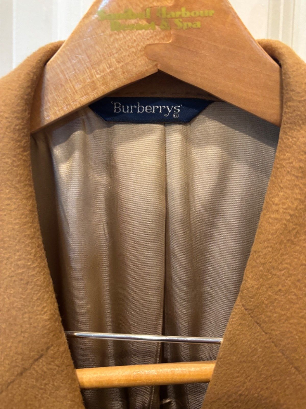 Burberry Vintage 'Burberrys' 100% Cashmere Blazer Camel Brown Size 44L - 4 Thumbnail