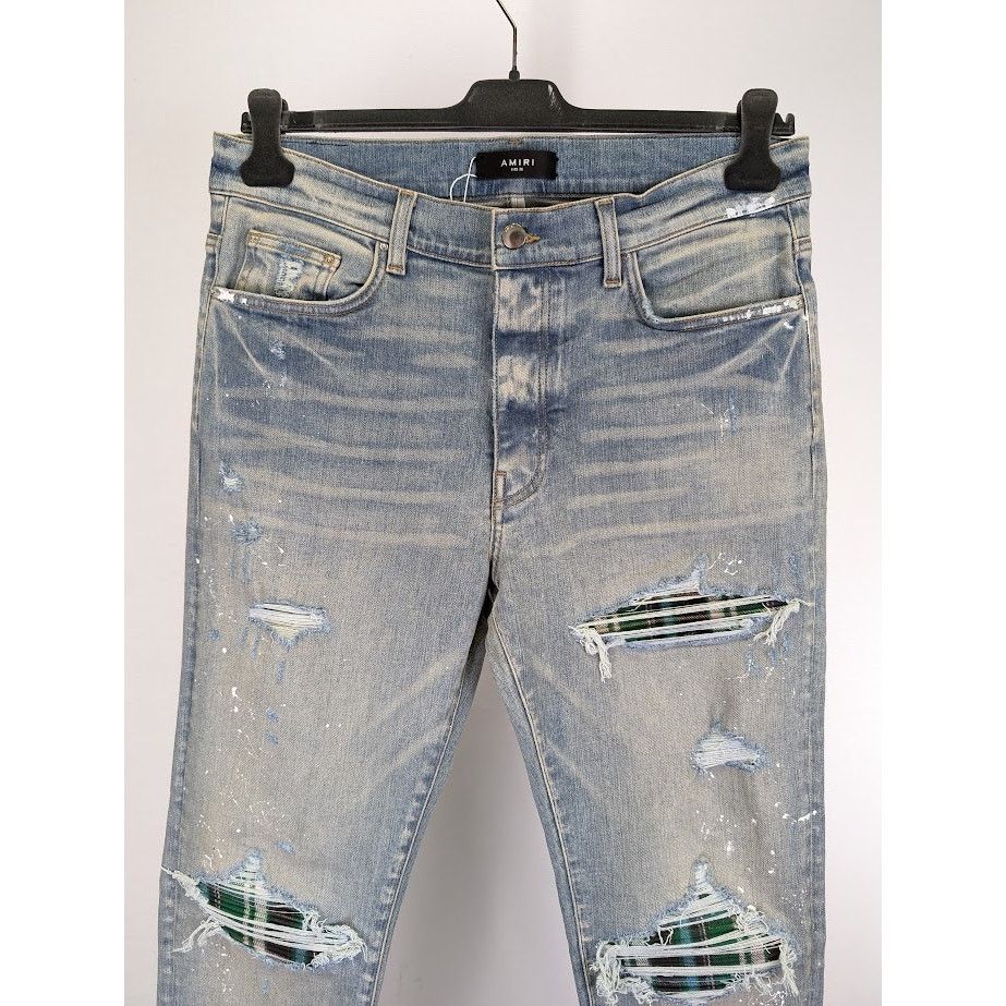 Amiri o1rshd1 MX1 Plaid Jeans in Clay Indigo Size US 36 / EU 52 - 3 Thumbnail