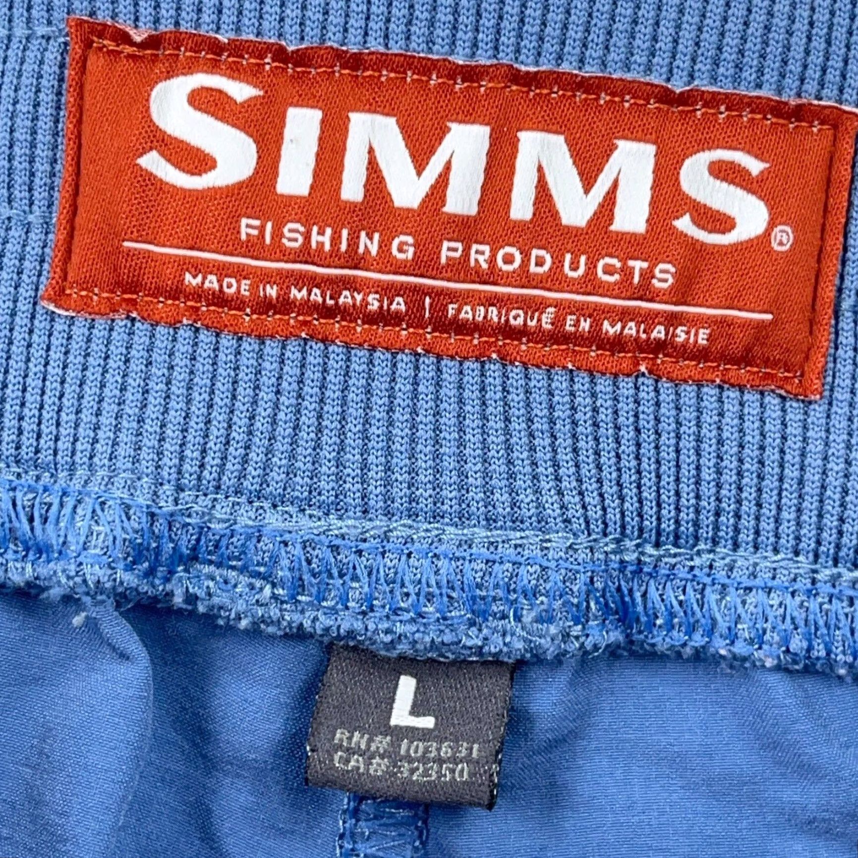 Vintage Simms Shorts Men L 34 Blue Performance Fishing Chino Pocket 5-Pocket Inseam 10 in Regular Size US 33 - 3 Thumbnail