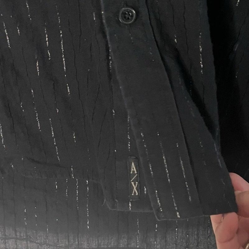 Armani Exchange Armani Exchange A/X Black Button down Silver stripe Size M Size US M / EU 48-50 / 2 - 4 Thumbnail