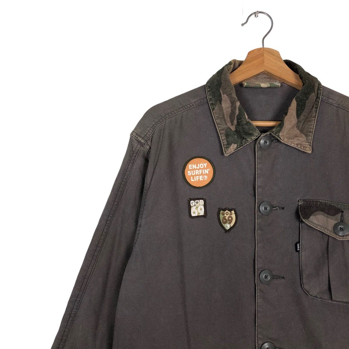 Japanese Brand 🔥Vtg T&C Surf Design Chore Work Jacket Cargo Pocket Size US L / EU 52-54 / 3 - 7 Thumbnail