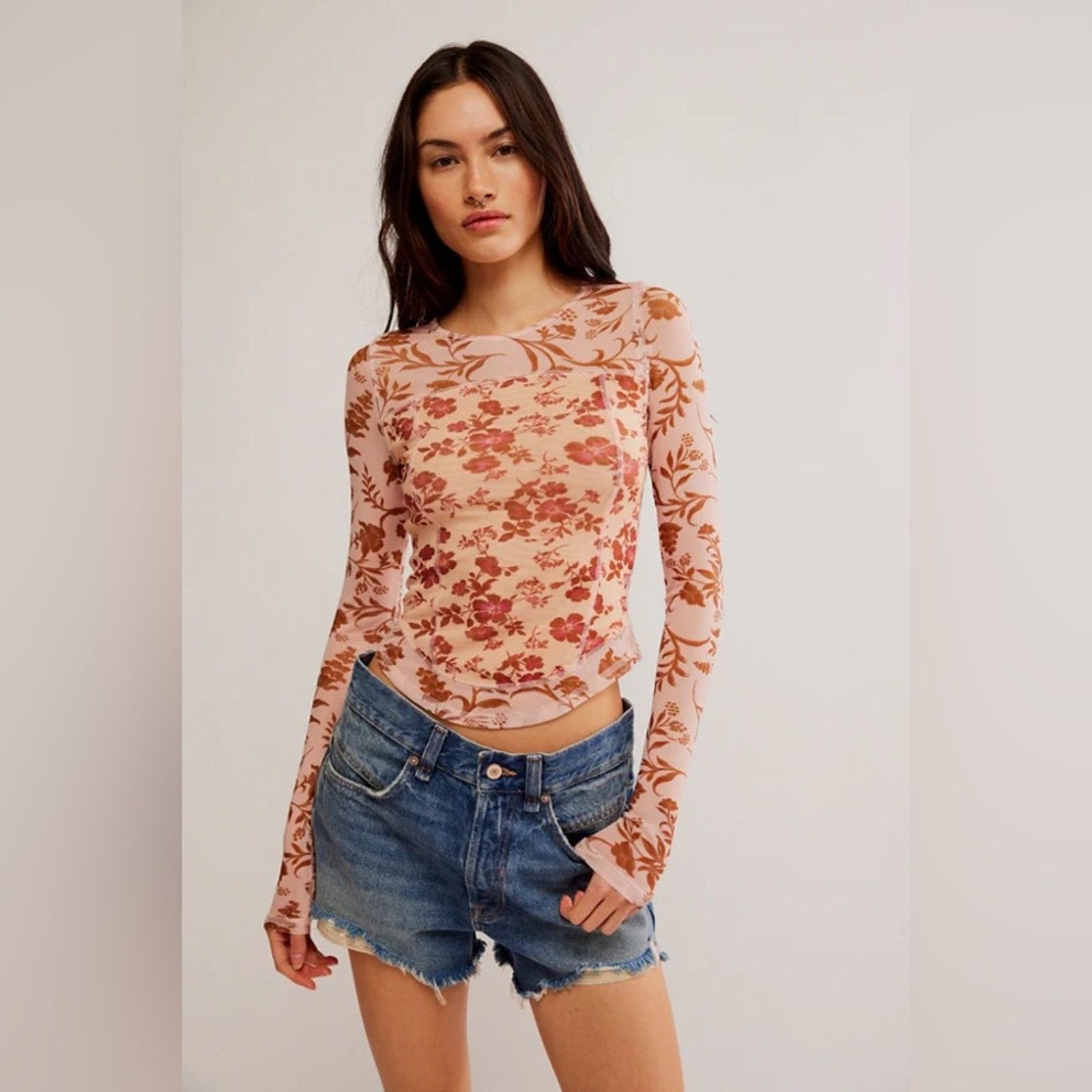 Free People 🎉LAST PIECE🎉Free People Betty's Garden Top in Coral Combo Size XL / US 12-14 / IT 48-50 - 3 Thumbnail