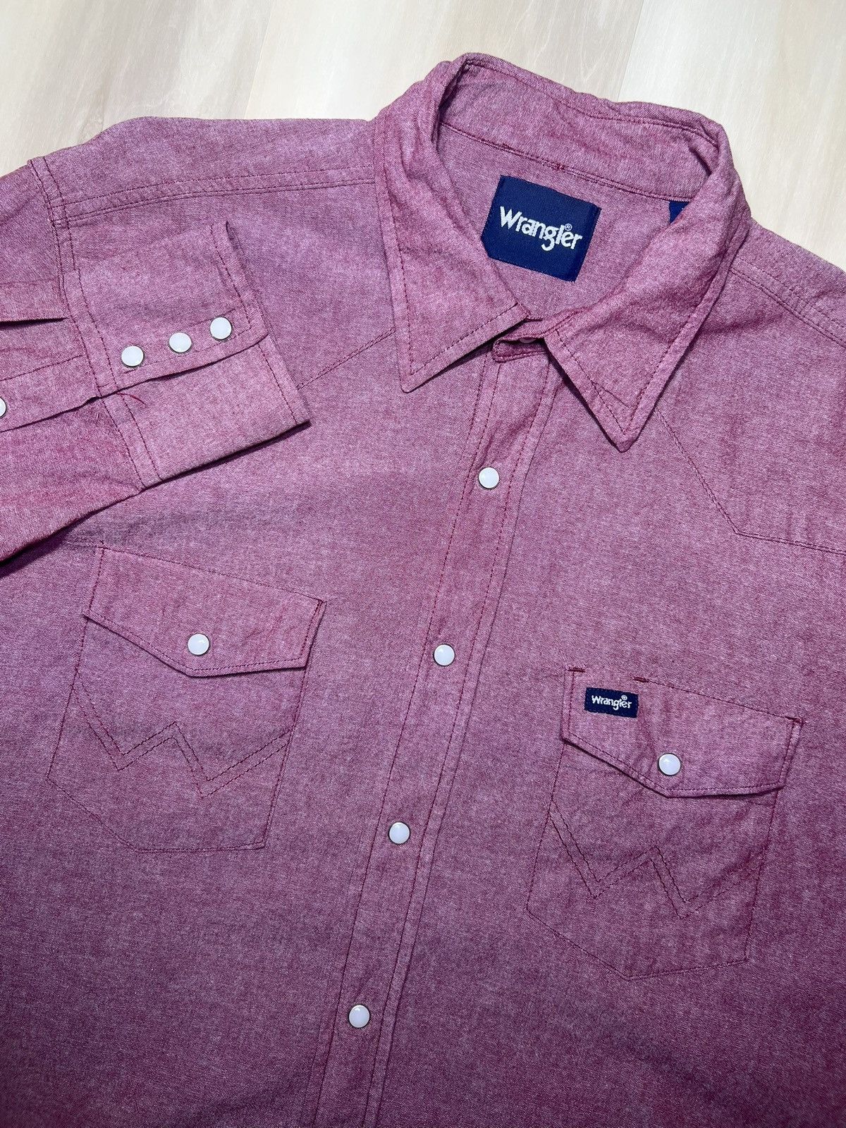Wrangler Wrangler Shirt Men’s Sz XL Red Long Sleeve Pearl Snap Rough Size US XL / EU 56 / 4 - 1 Thumbnail
