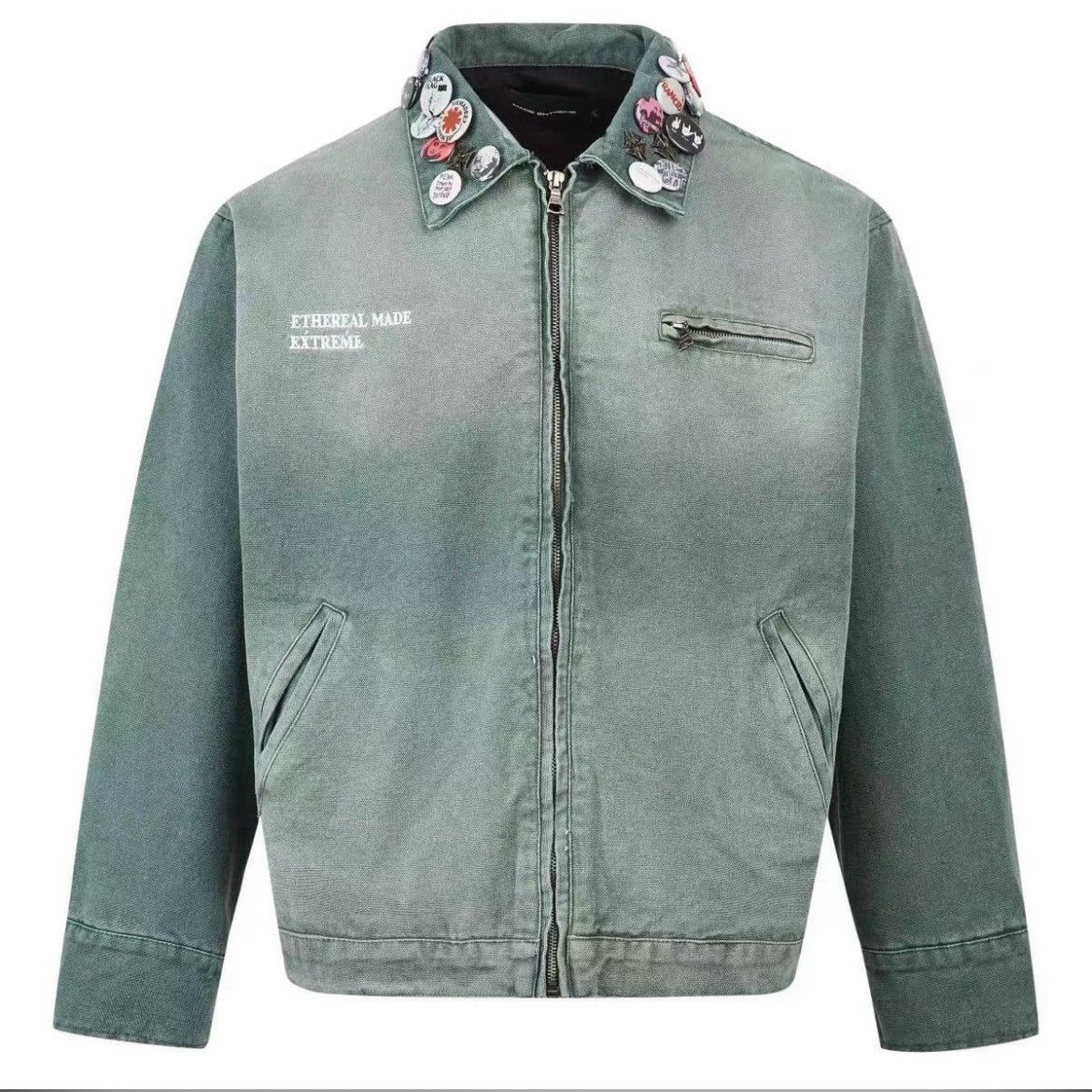 Japanese Brand Vintage street punk washed and distressed badge jacket Size US L / EU 52-54 / 3 - 1 Thumbnail
