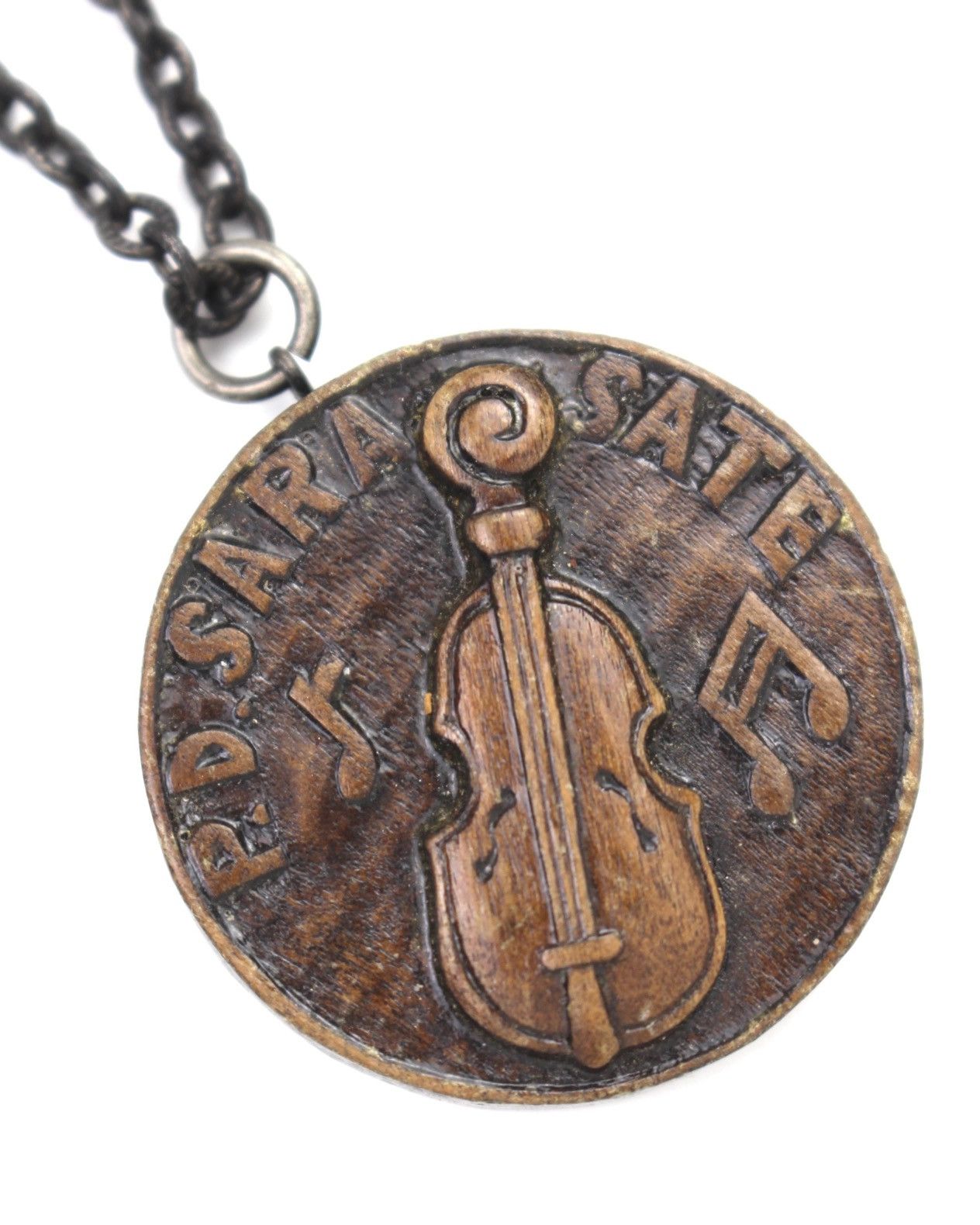 Vintage 1980S PABLO DE SARASATE CARVED VIOLIN TALISMAN NECKLACE Size ONE SIZE - 3 Thumbnail