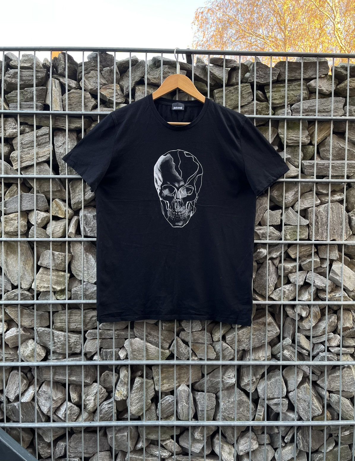 Just Cavalli × Roberto Cavalli × Vintage Just Cavalli Skull Big Logo Skeleton T-Shirt Jersey Size US M / EU 48-50 / 2 - 1 Thumbnail