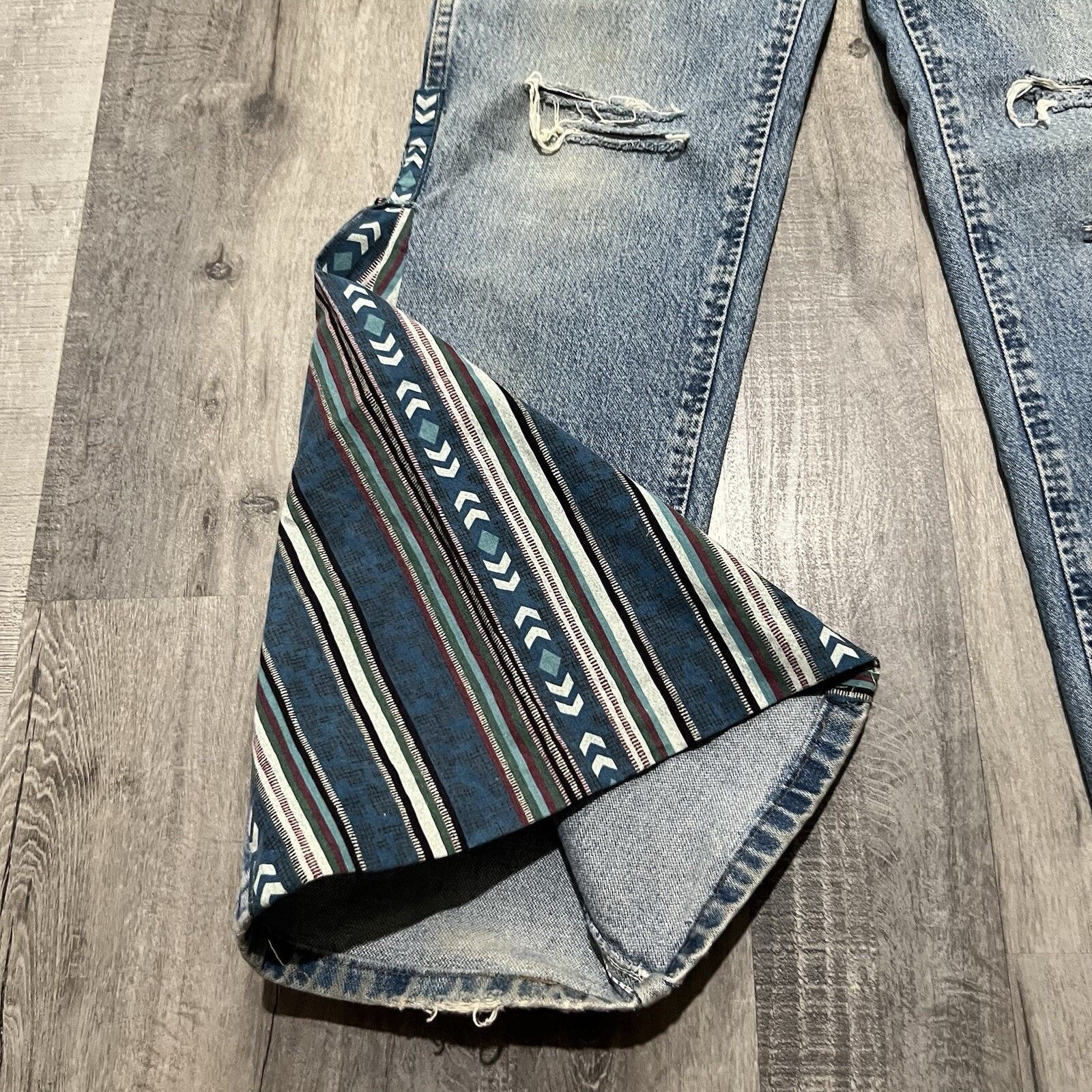 Wrangler VTG Wrangler Flared Hippie Flare Custom Bell Bottom Jeans 30 Size 30" / US 8 / IT 44 - 4 Thumbnail
