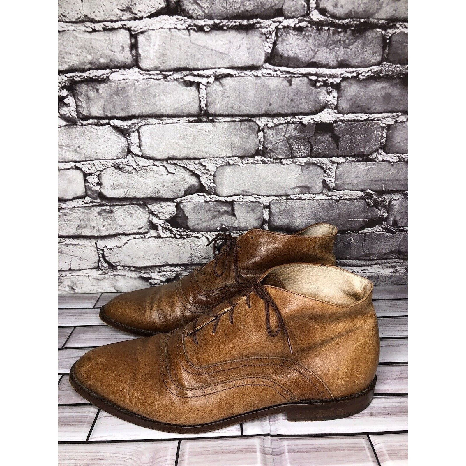 Other Mare Uomo Brown Leather Oxford Ankle Lace Up Boots Dress Sho Size US 11 / EU 44 - 11 Thumbnail