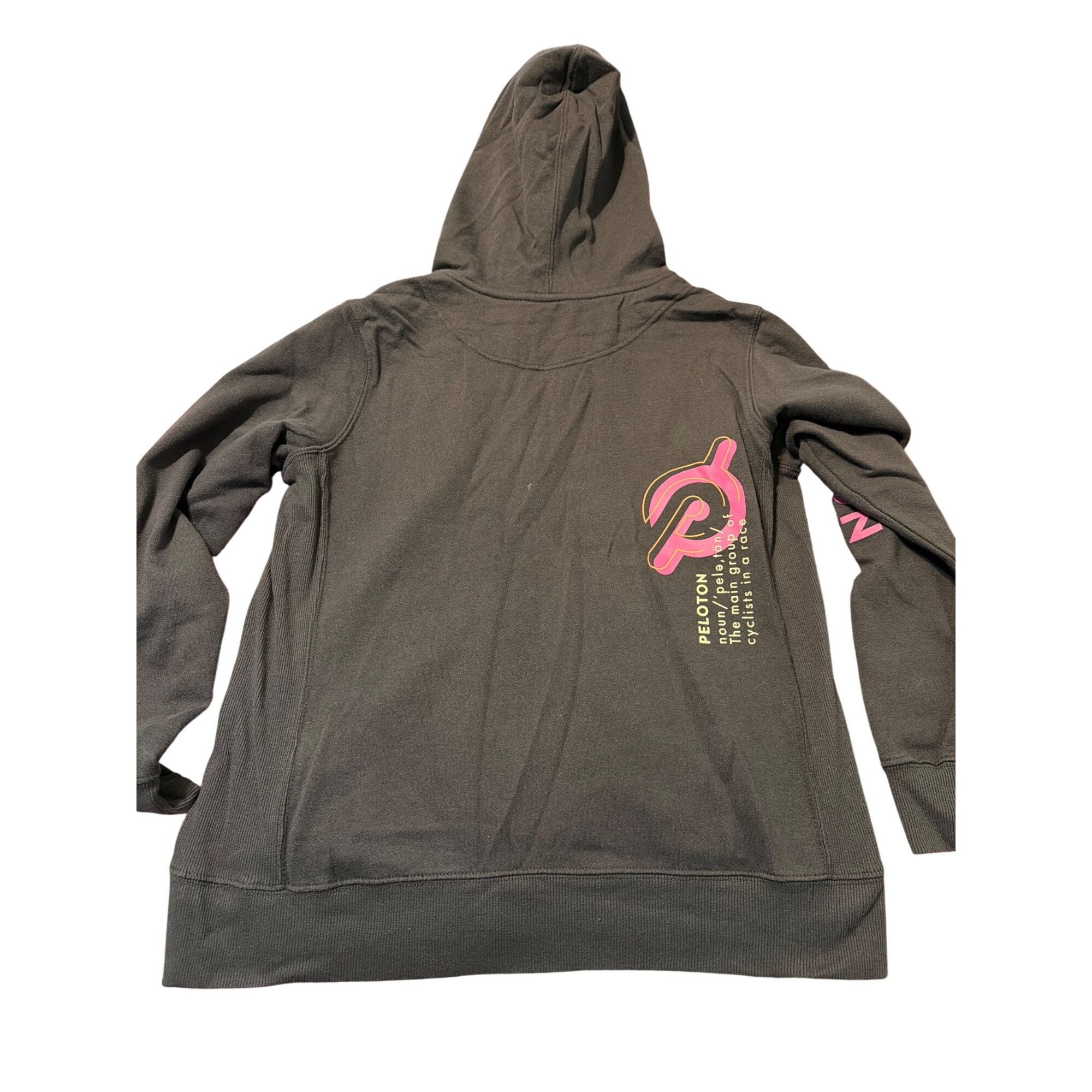 Peloton Peloton Womens Charcoal Gray Full-Zip Hoodie Pink Logo Ombre Size XL / US 12-14 / IT 48-50 - 4 Thumbnail