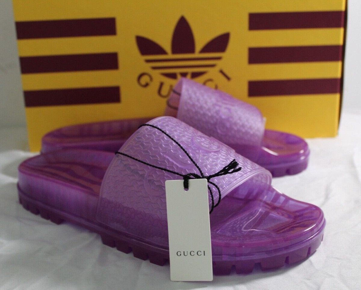 Gucci GUCCI X ADIDAS Rubber Printed Slides w/ Tags Size US 7 / IT 37 - 7 Thumbnail