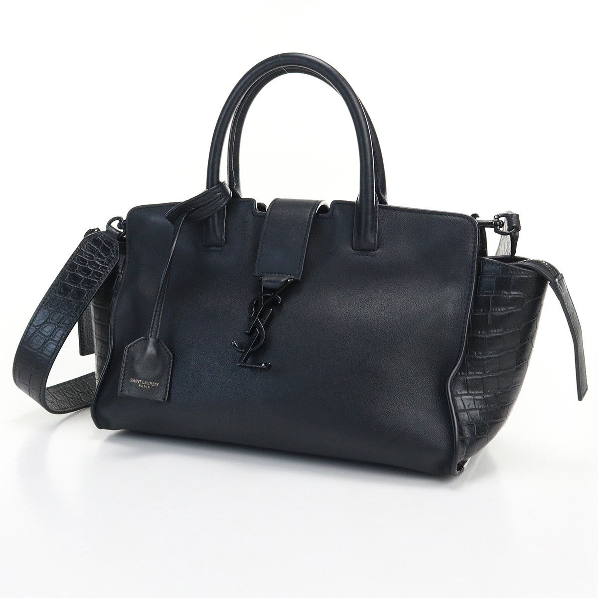 Yves Saint Laurent Baby Downtown Cabas Handbag Leather