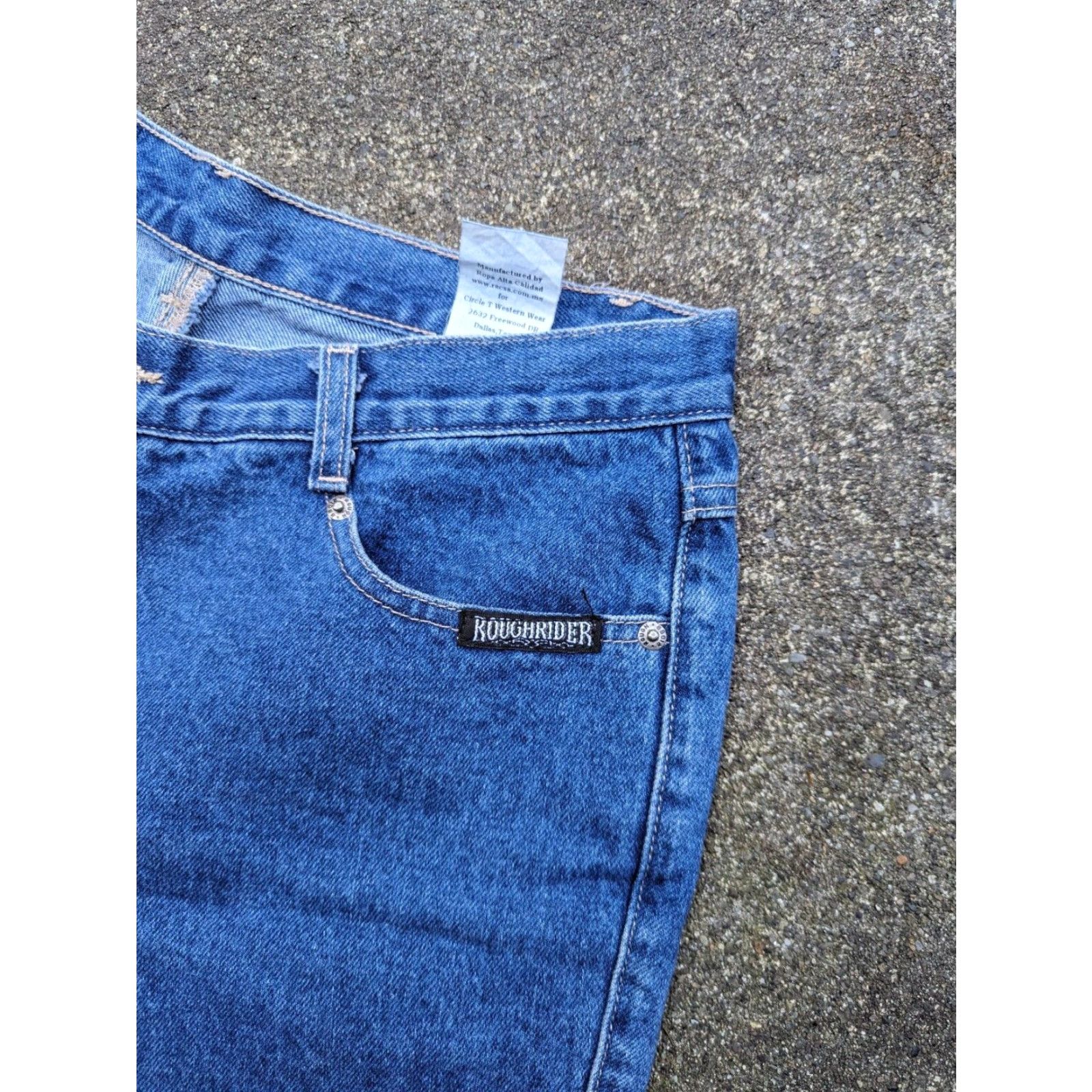 Denime VINTAGE Circle T Roughrider Jeans Denim 30" Inseam Women High Rise Studded Western 14 30" Blue Size 36" / US 14 / IT 50 - 4 Thumbnail