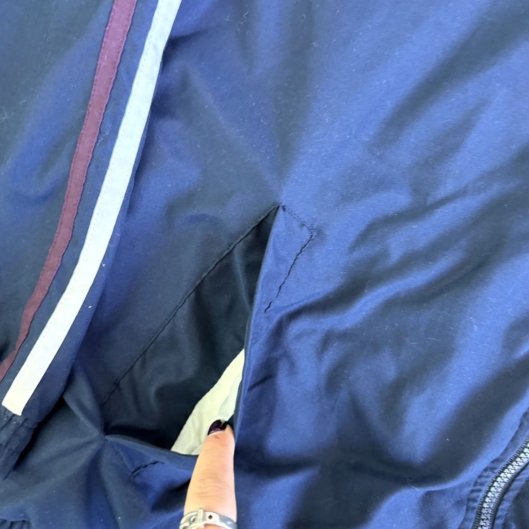 Vintage VINTAGE Winners Track Jacket Mens M Blue Zip Lined Striped Elastic Waist Size US M / EU 48-50 / 2 - 2 Thumbnail