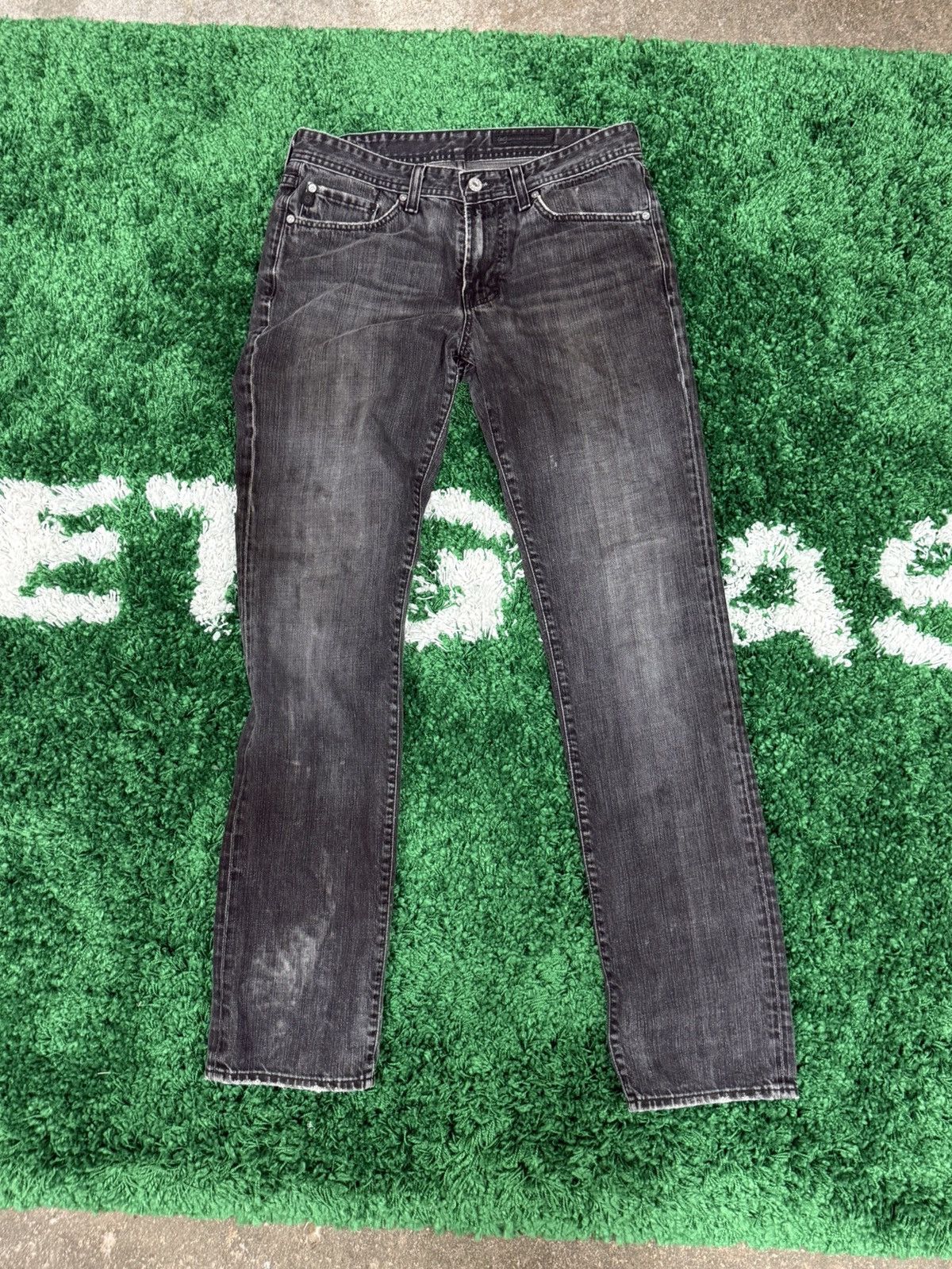 AG Adriano Goldschmied AG Adrriano Goldschmeid Distressed Grey Black Denim Jeans 32 Size US 32 / EU 48 - 1 Thumbnail