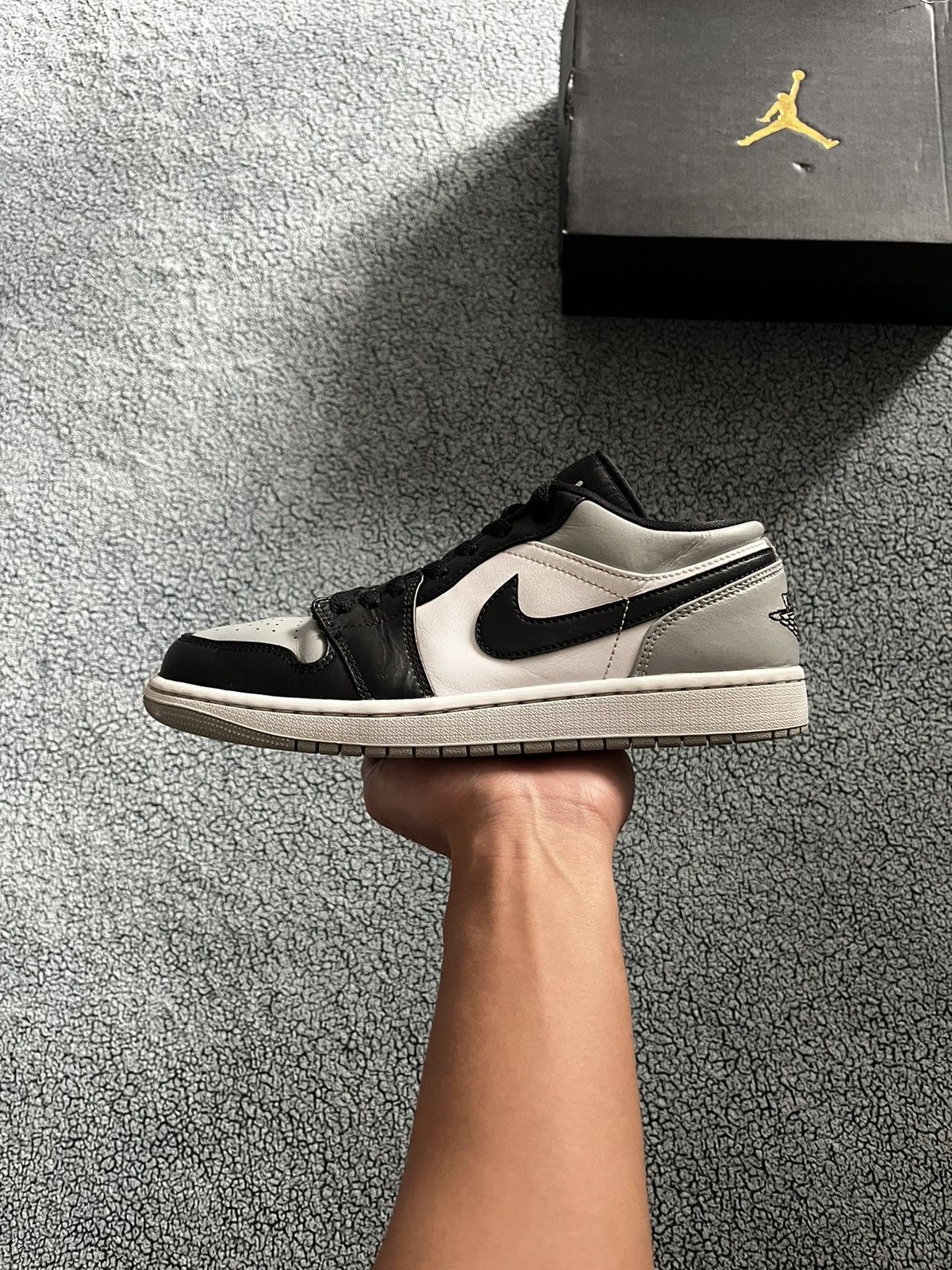 image of Jordan Brand 1 Low Shadow Toe Shoes in Shadow Grey, Men's (Size 8)