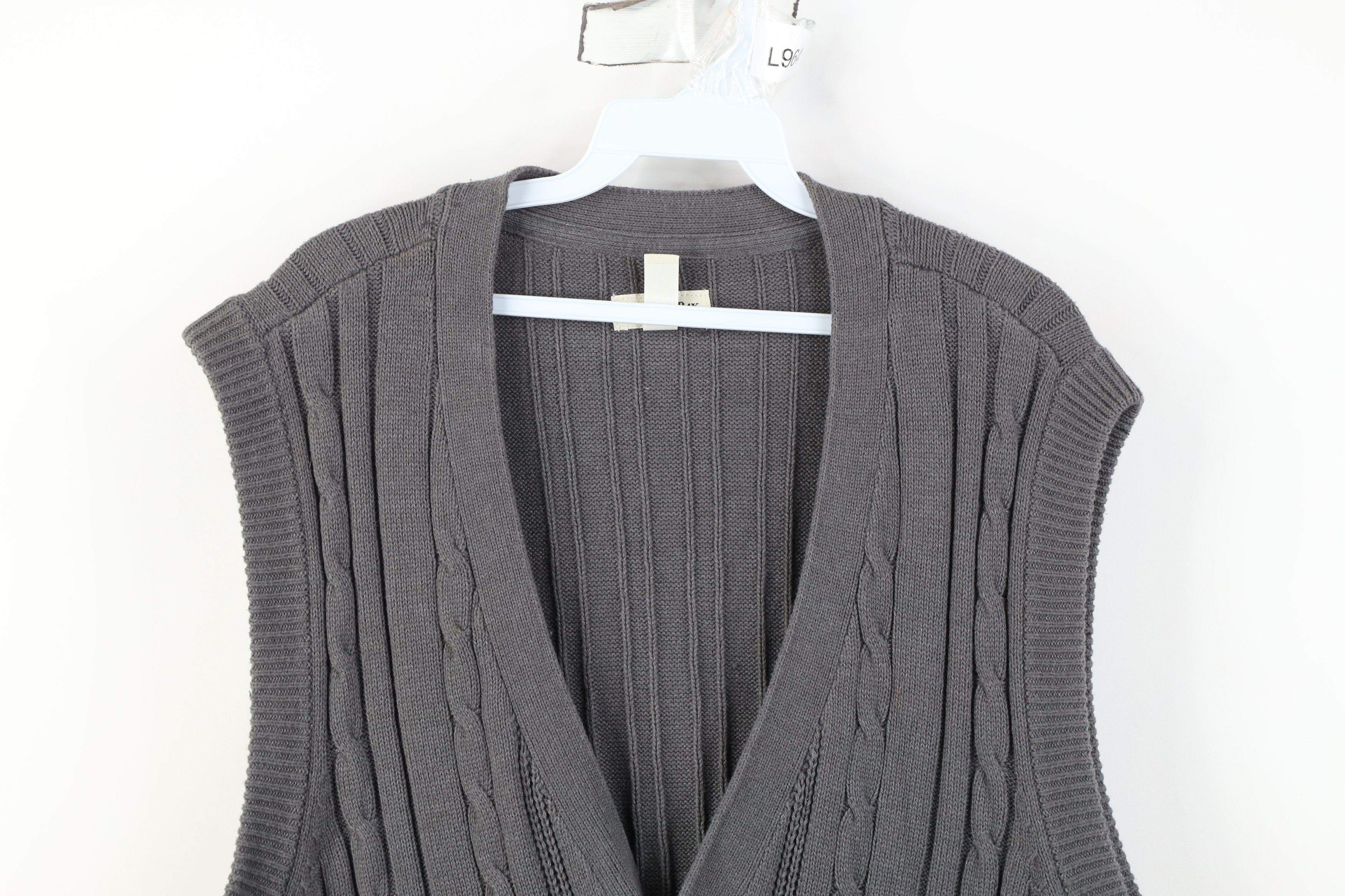 Vintage Vintage 90s Y2K Streetwear Knit Fisherman Sweater Vest Gray Size US XL / EU 56 / 4 - 2 Thumbnail