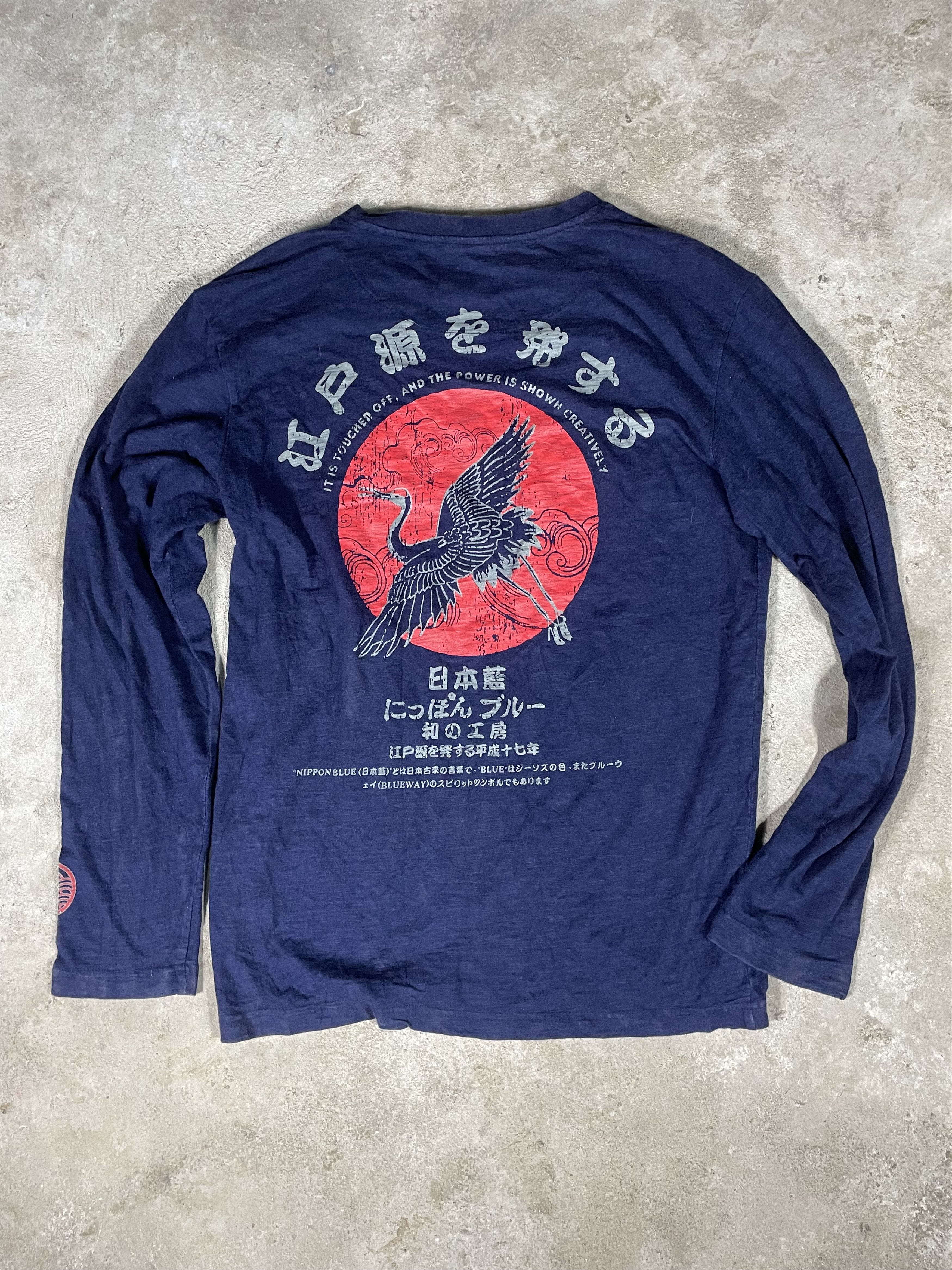 Japanese Brand Nippon Blue Longsleeves Size US M / EU 48-50 / 2 - 2 Thumbnail