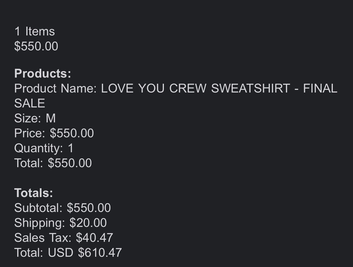 Chrome Hearts Chrome Hearts ‘Love You’ Crewneck Size US M / EU 48-50 / 2 - 5 Thumbnail