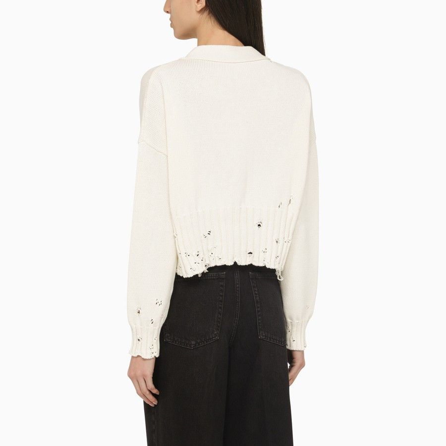 Marni o1d2blof0824 Short Cardigan in White Size M / US 6-8 / IT 42-44 - 4 Thumbnail