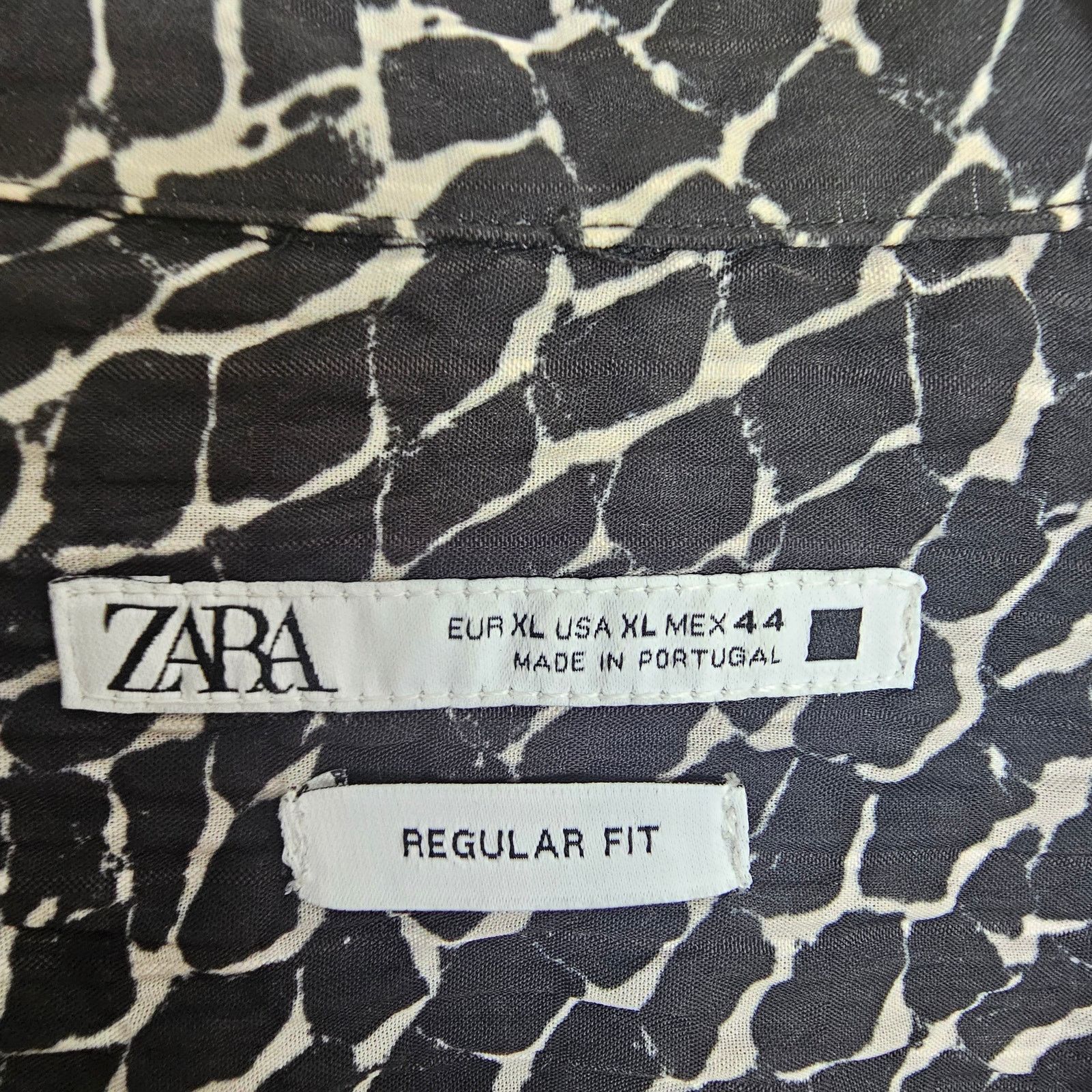 Zara Zara Shirt Black White Long Sleeve Button Front Shirt Men XL Size US XL / EU 56 / 4 - 5 Thumbnail
