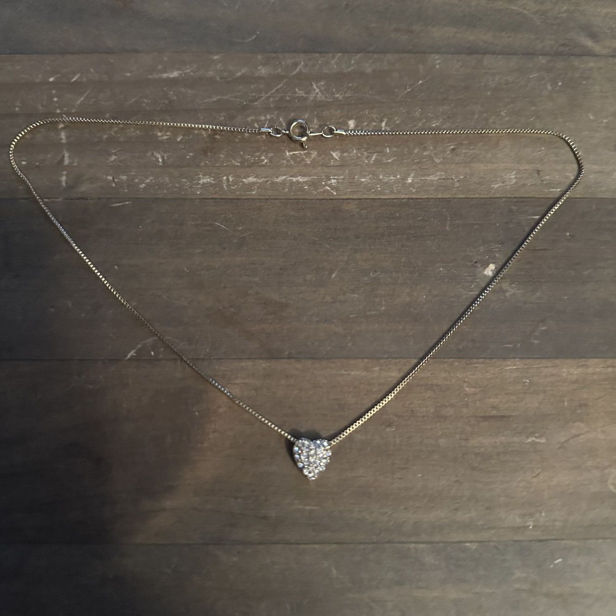 Vintage Vintage dainty gold tone paved heart pendant necklace Size ONE SIZE - 2 Thumbnail