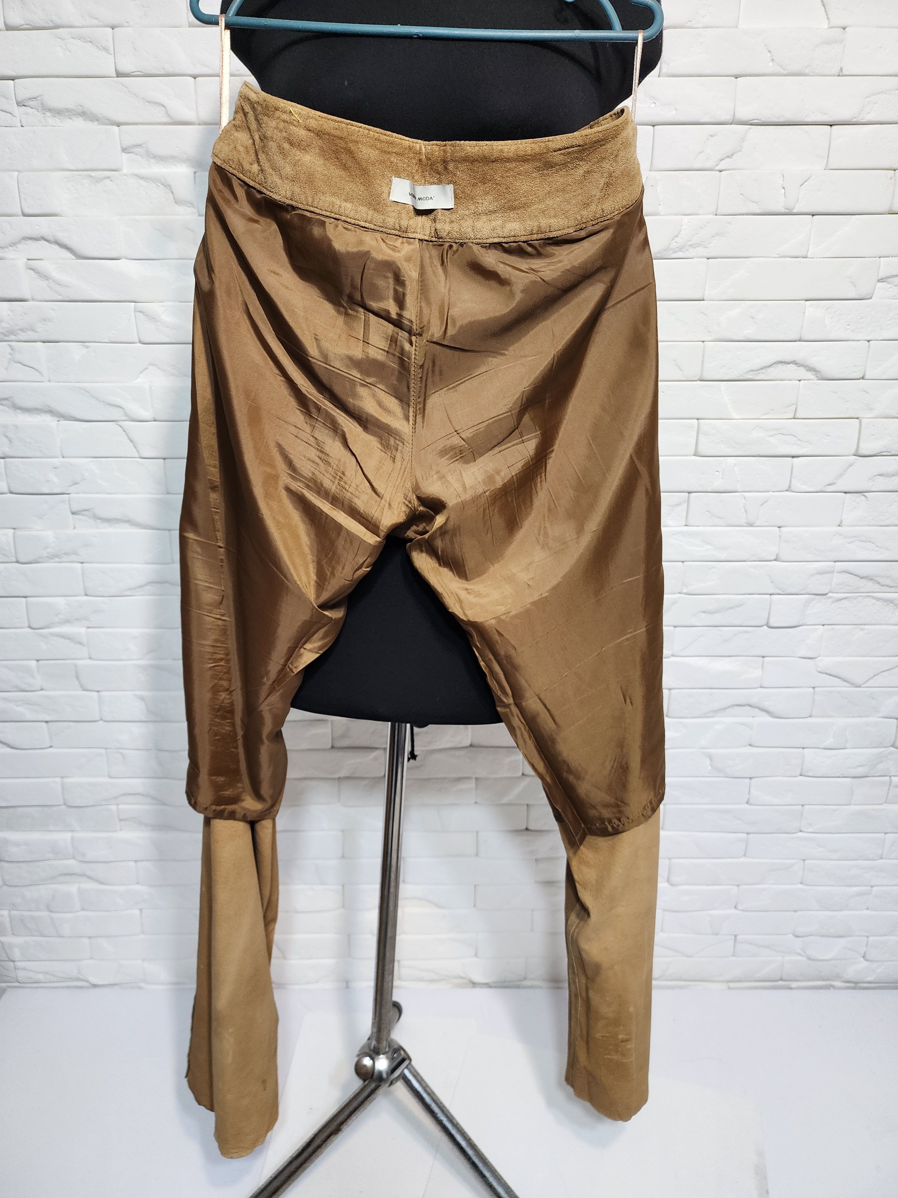 Genuine Leather Brown Suede Leather Pants: Women's Trousers Size 32" / US 10 / IT 46 - 9 Thumbnail