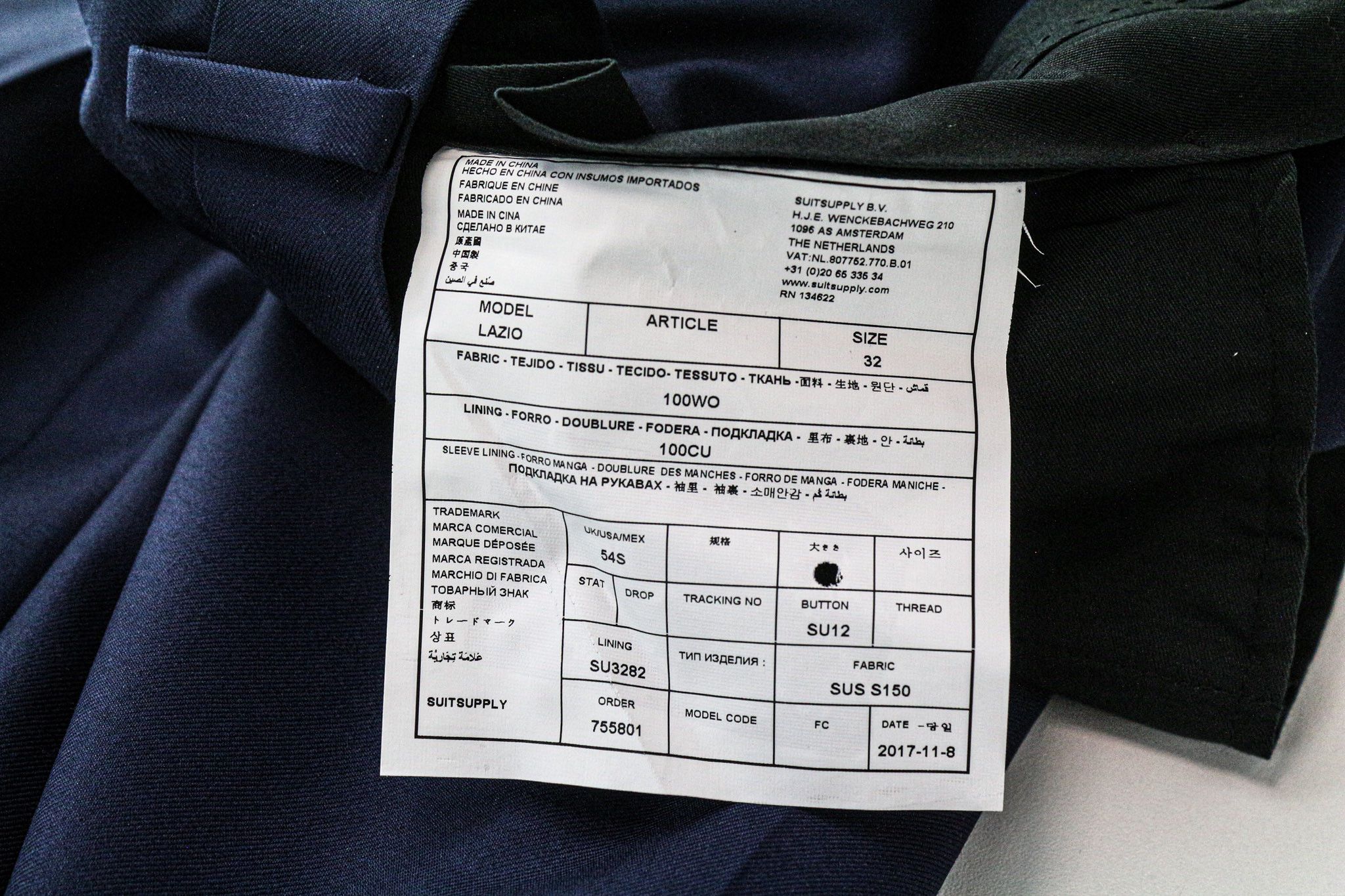 Suitsupply LAZIO UK54S Blue Wool Pleated Trousers 74728 Size 54R - 5 Thumbnail